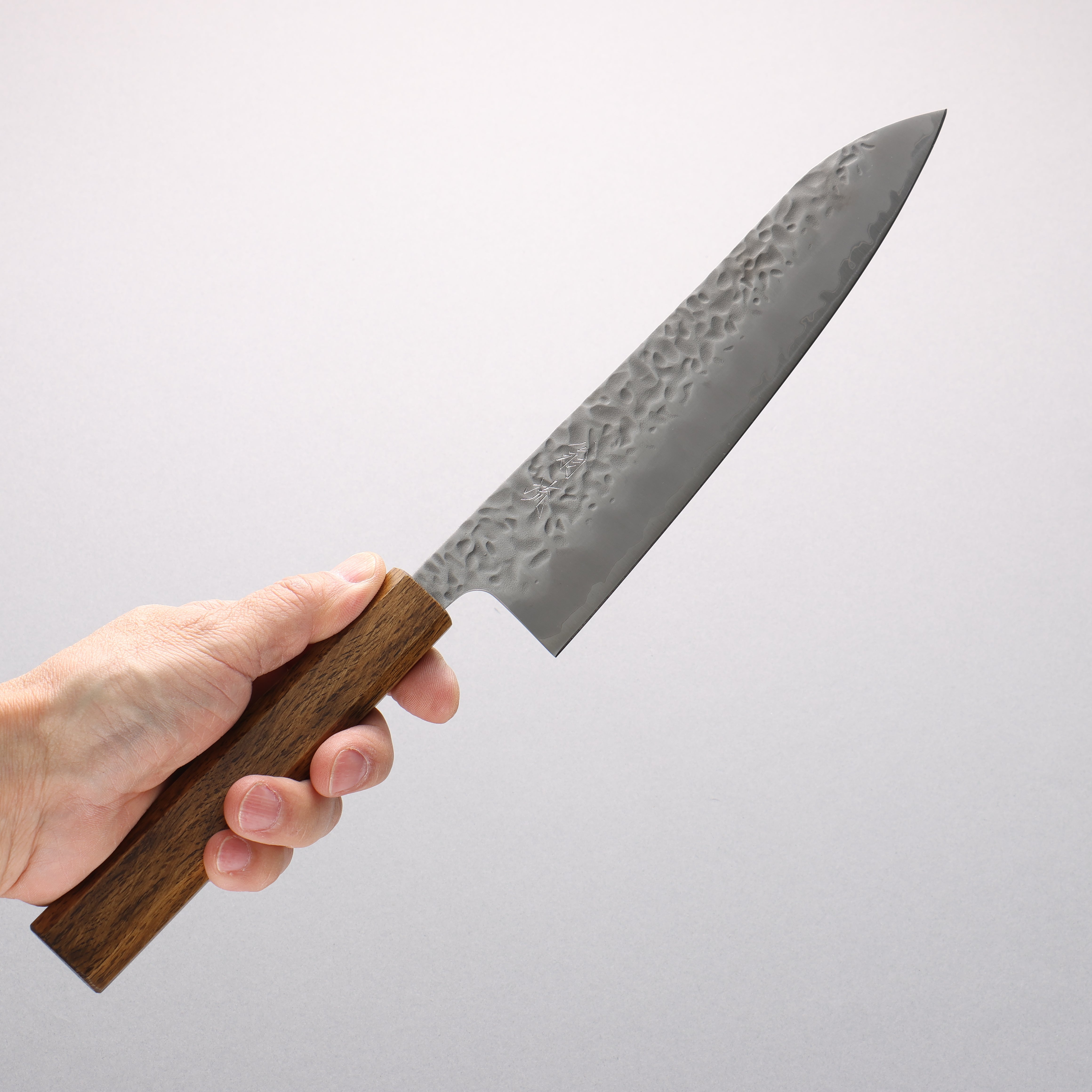 Oul White Steel No.1 Hammered Gyuto 210mm Oak Handle - Seisuke Knife