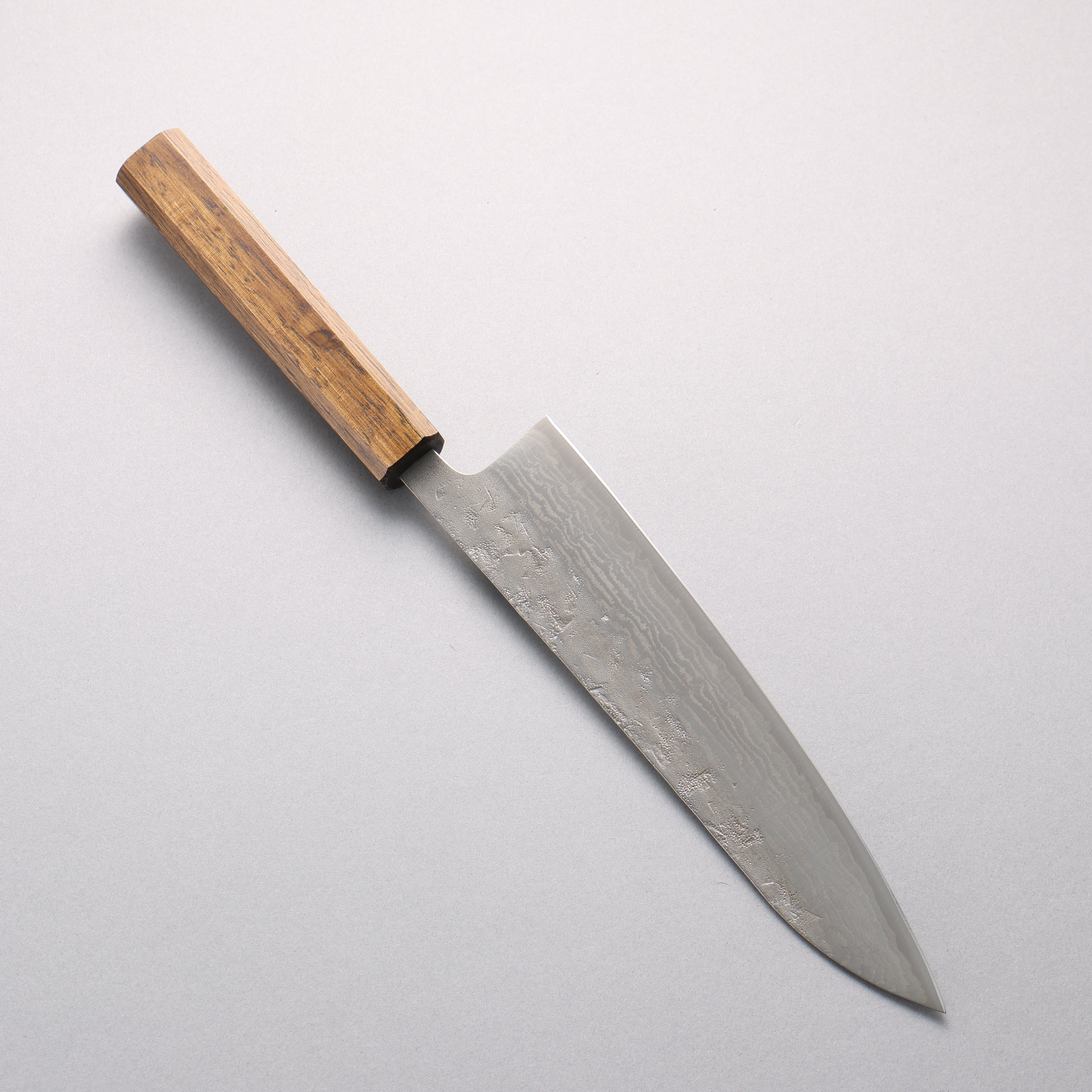 Oul Swedish Steel-stn Damascus Washiji Gyuto 210mm Oak Handle - Seisuke Knife