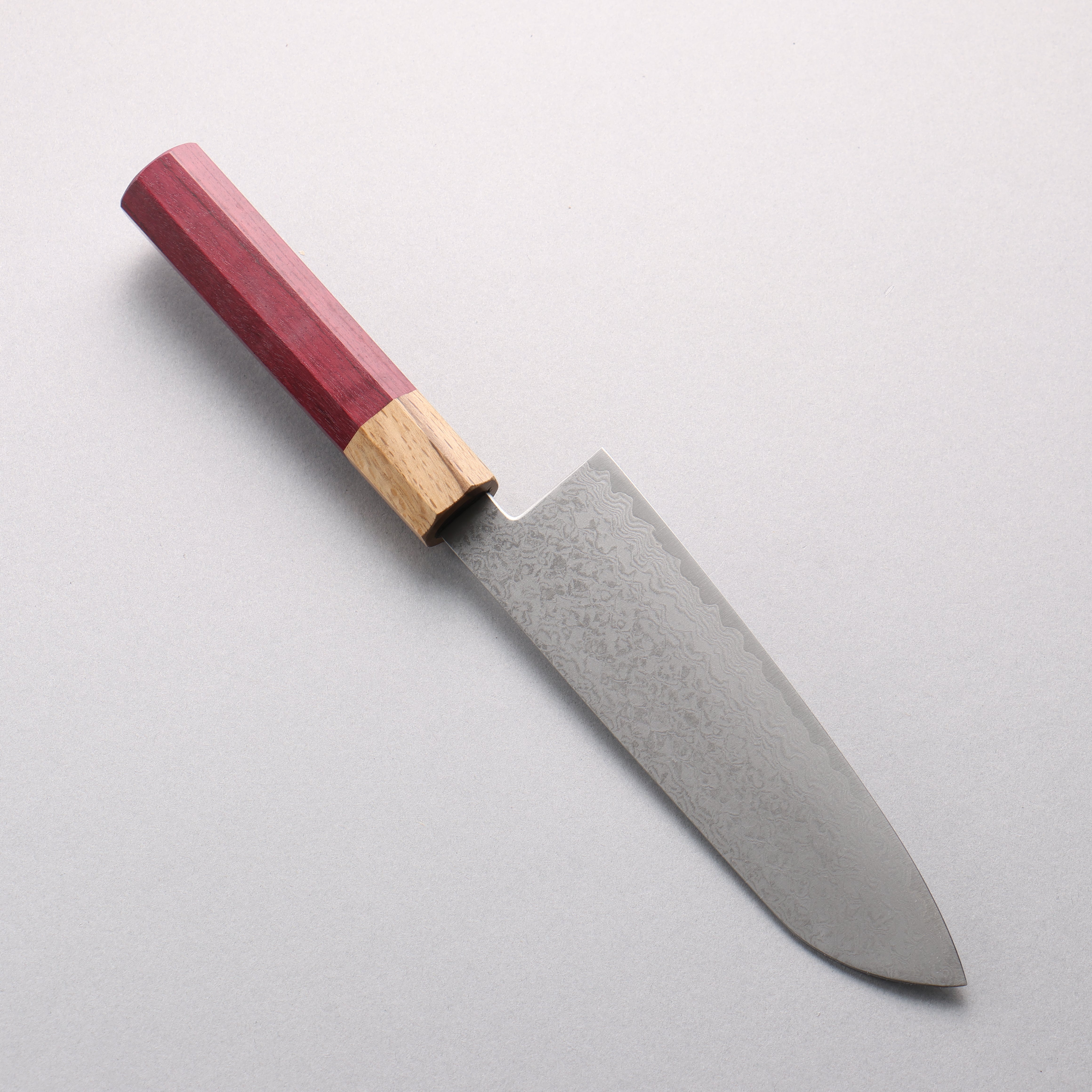 Fukube VG10 16 Layer Damascus Santoku 165mm Purple Heart Handle - Seisuke Knife
