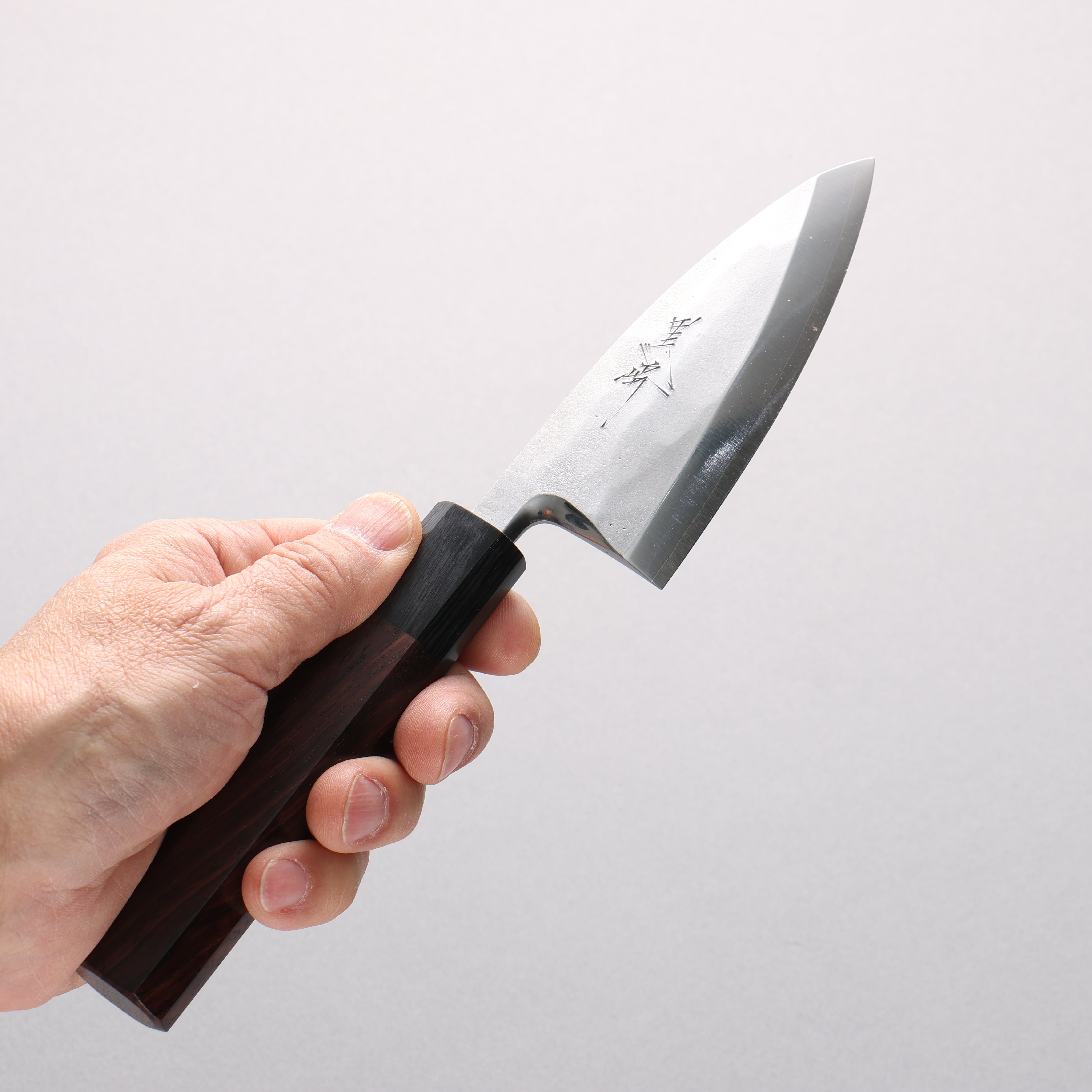 Yu Kurosaki SG2 Nashiji Ajikiri 110mm Shitan & Black Pakka Wood Handle with Sheath - Seisuke Knife