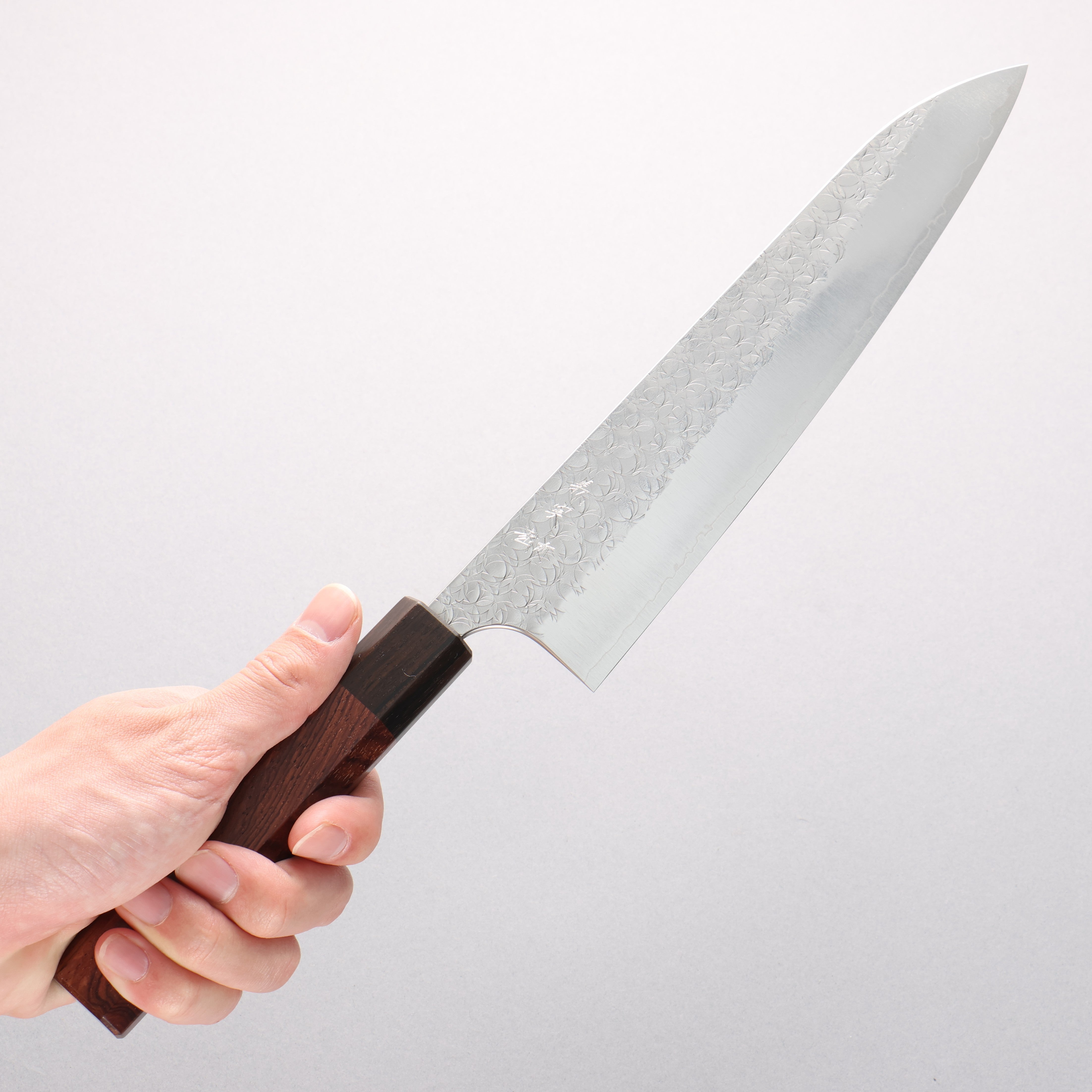 Yoshimi Kato Minamo SG2 Hammered Gyuto 210mm Rosewood (Ferrule: Ebony) Handle - Seisuke Knife