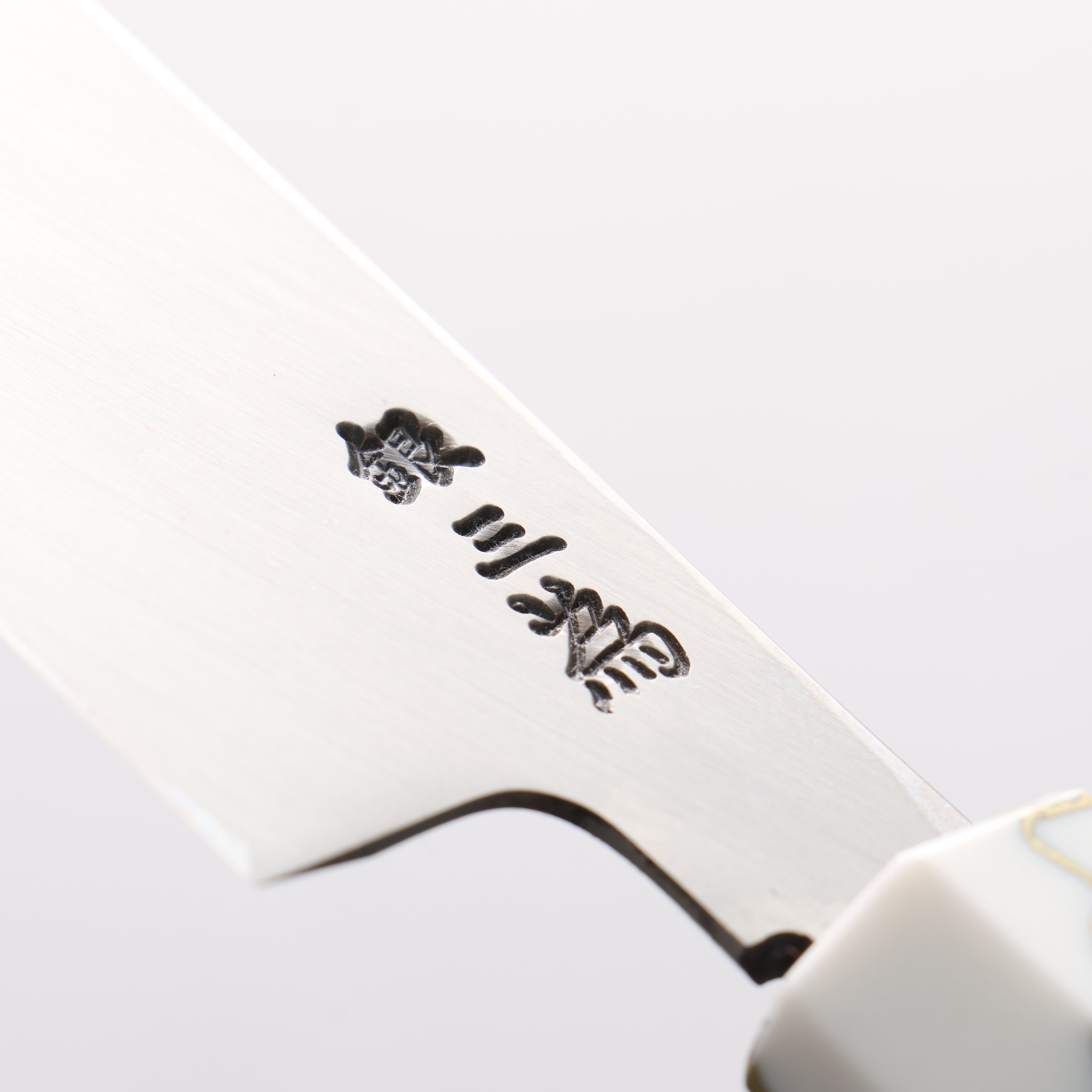 Sakai Takayuki Chef Series Silver Steel No.3 Mukimono 180mm Stabilized Wood & White Resin Handle with Sheath - Seisuke Knife