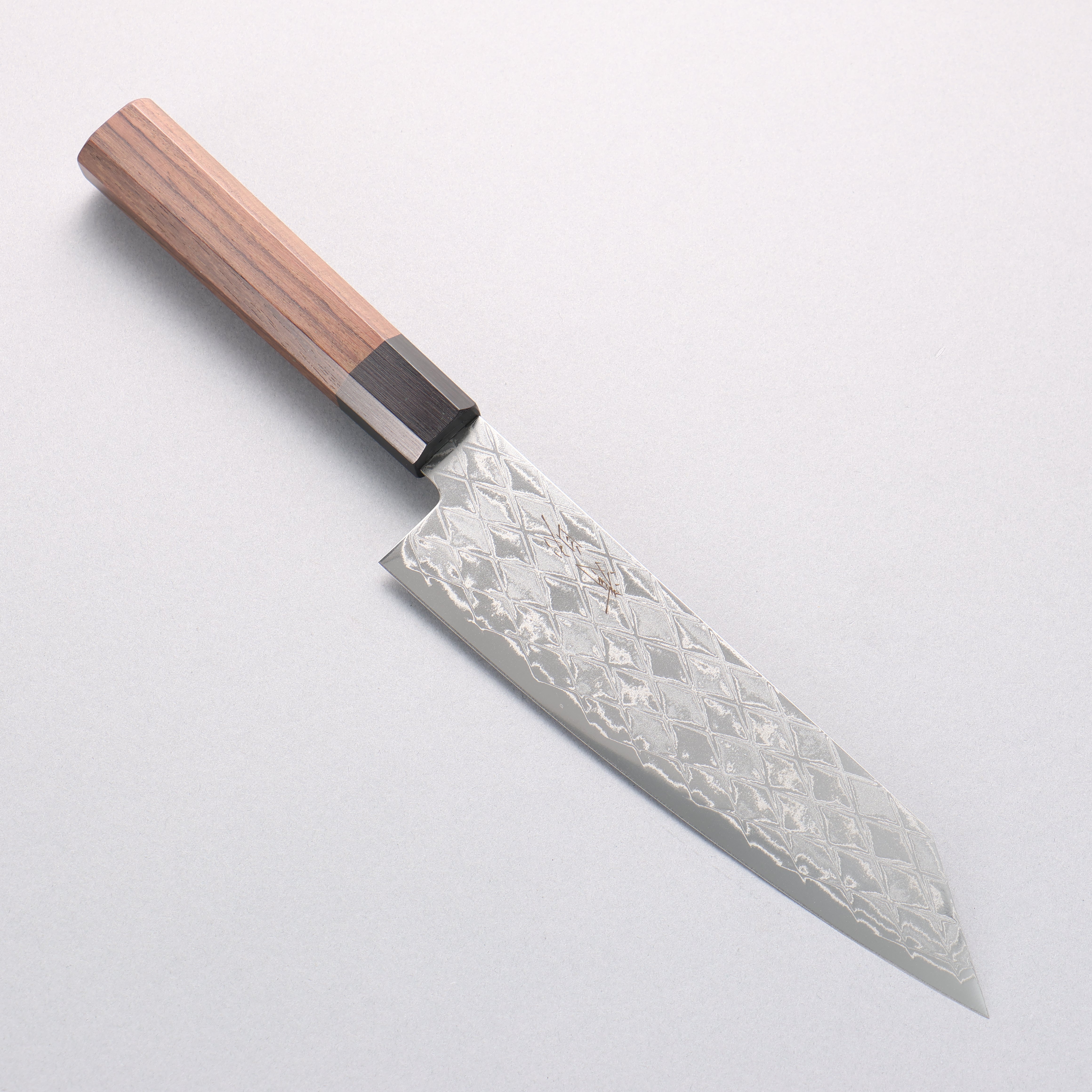 Seisuke AUS10 Mirror Crossed Kiritsuke Santoku 180mm Shitan Black Pakkawood Handle - Seisuke Knife