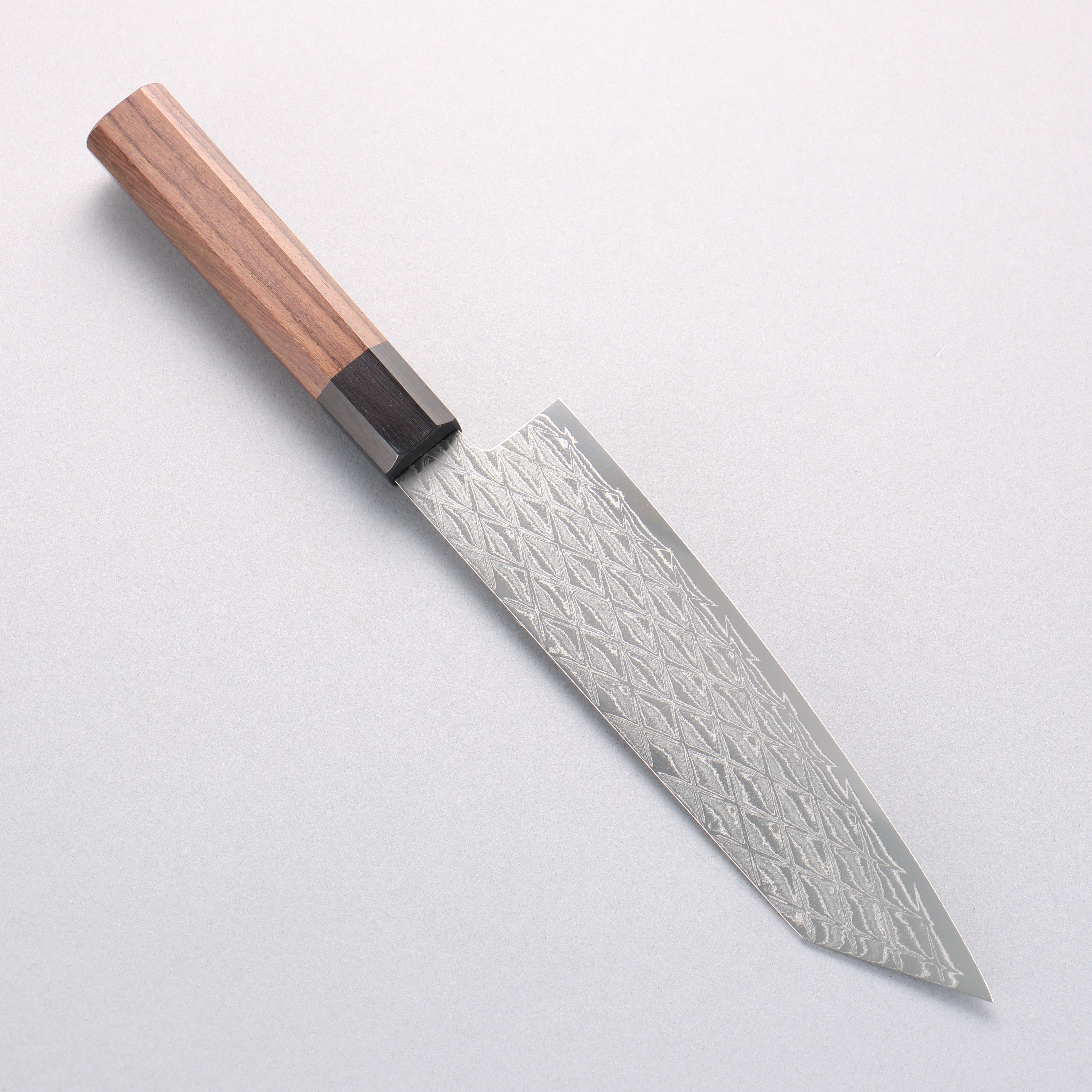 Seisuke AUS10 Mirror Crossed Kiritsuke Santoku 180mm Shitan Black Pakkawood Handle - Seisuke Knife