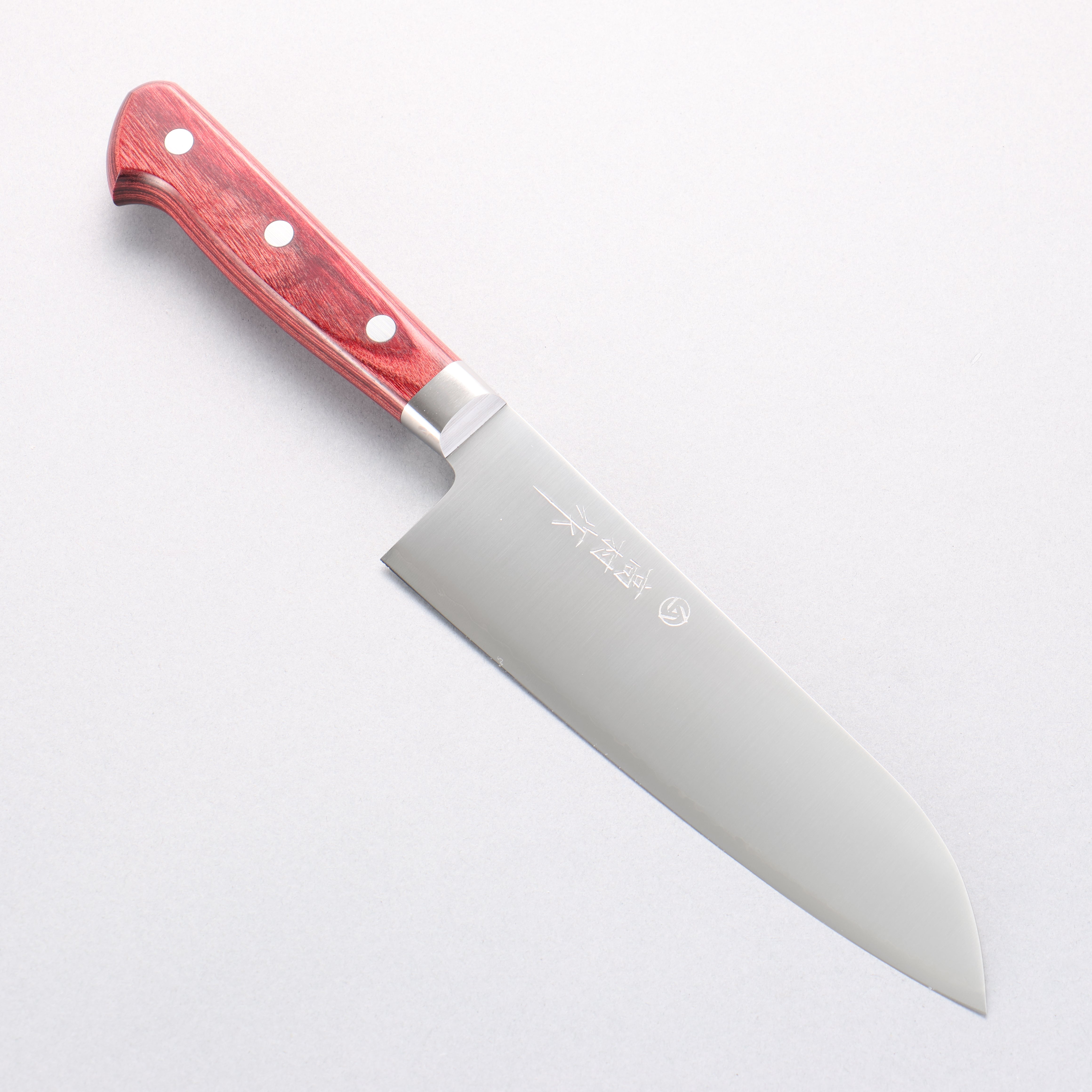 Takamura Knives SG2 Santoku 170mm with Red Pakkawood Handle - Seisuke Knife