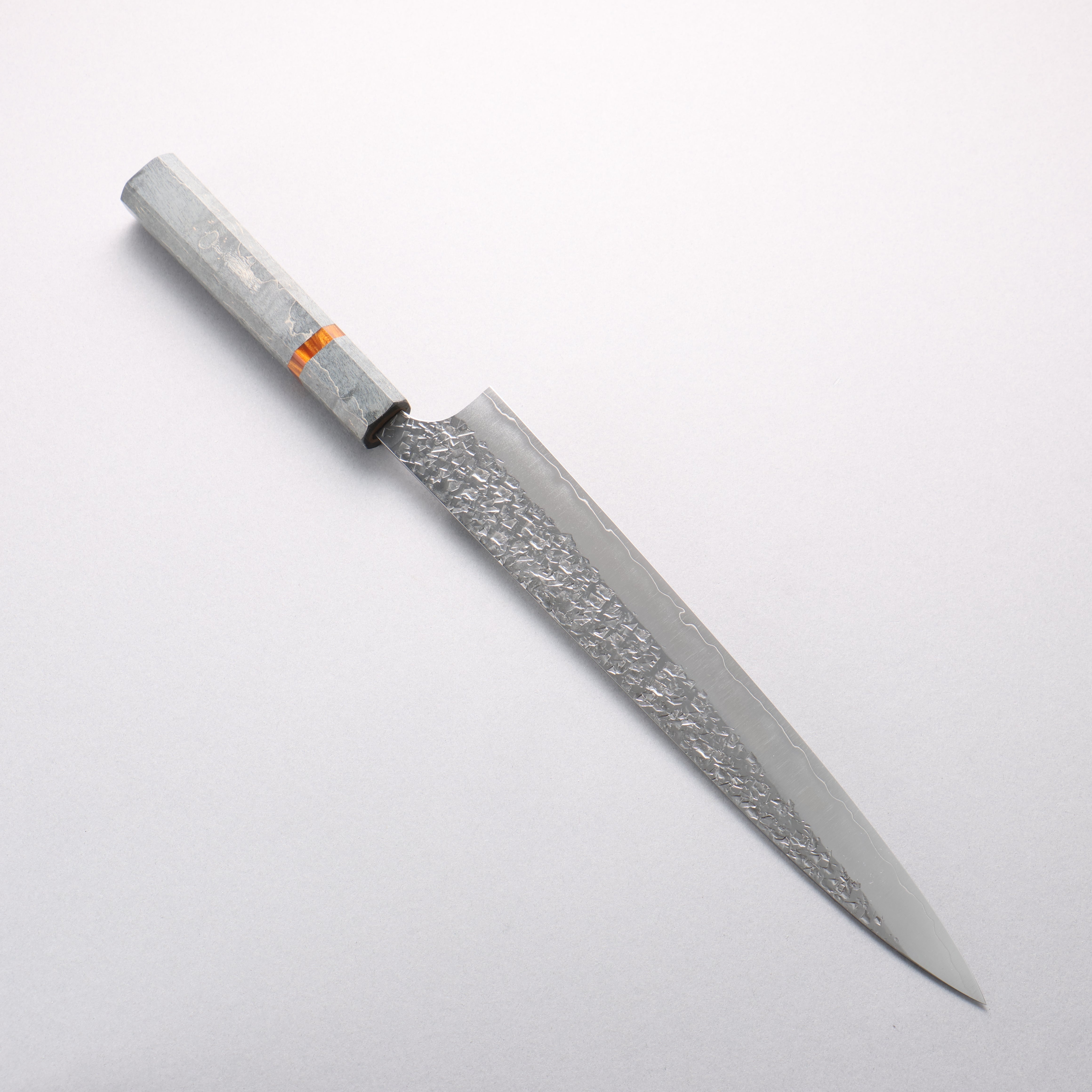 Yu Kurosaki Shizuku SG2 Hammered Sujihiki 270mm Stabilized wood (With Acrylic Ring) Handle - Seisuke Knife