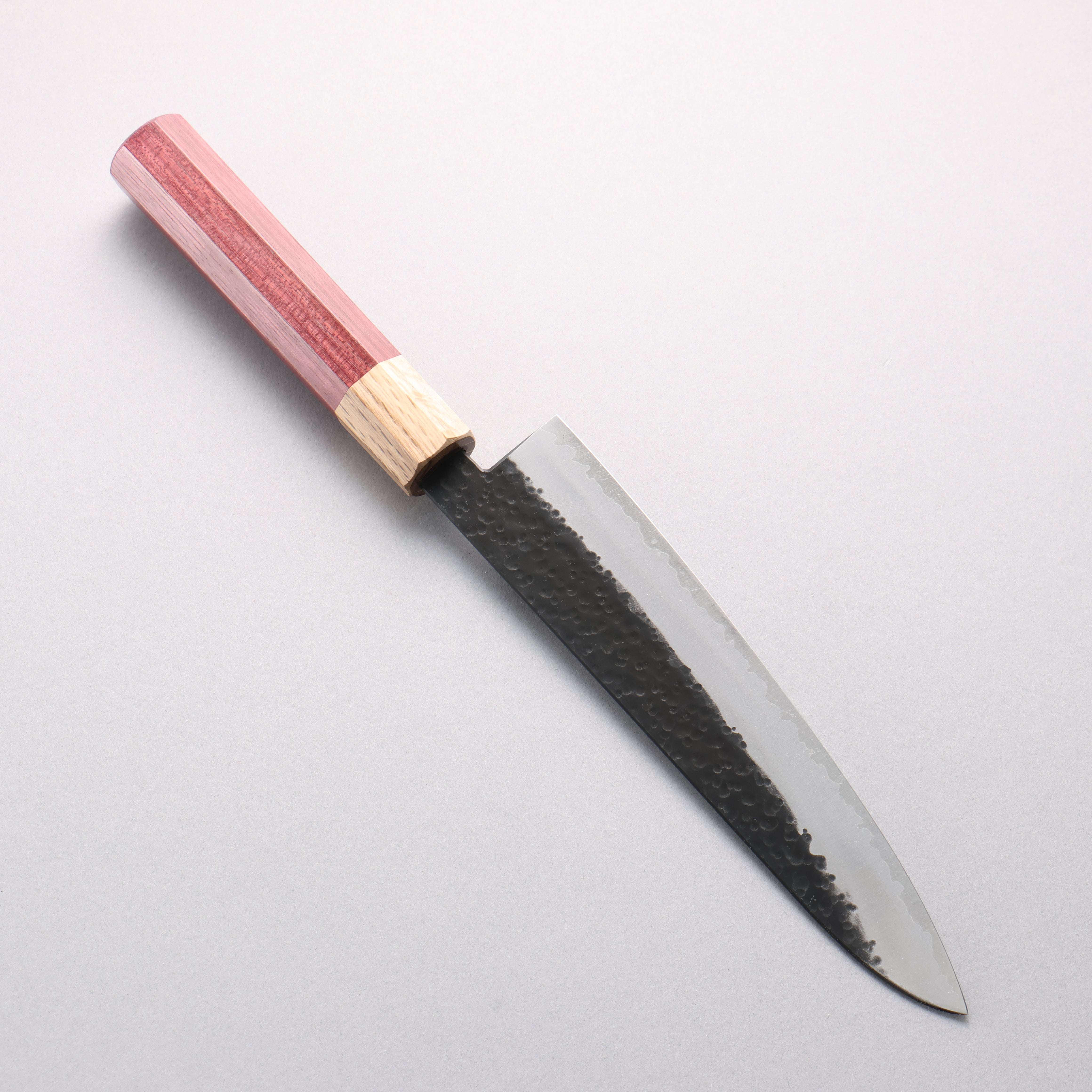 Fukube VG10 Hammered Kurouchi Gyuto 210mm Purple Heart Handle - Seisuke Knife