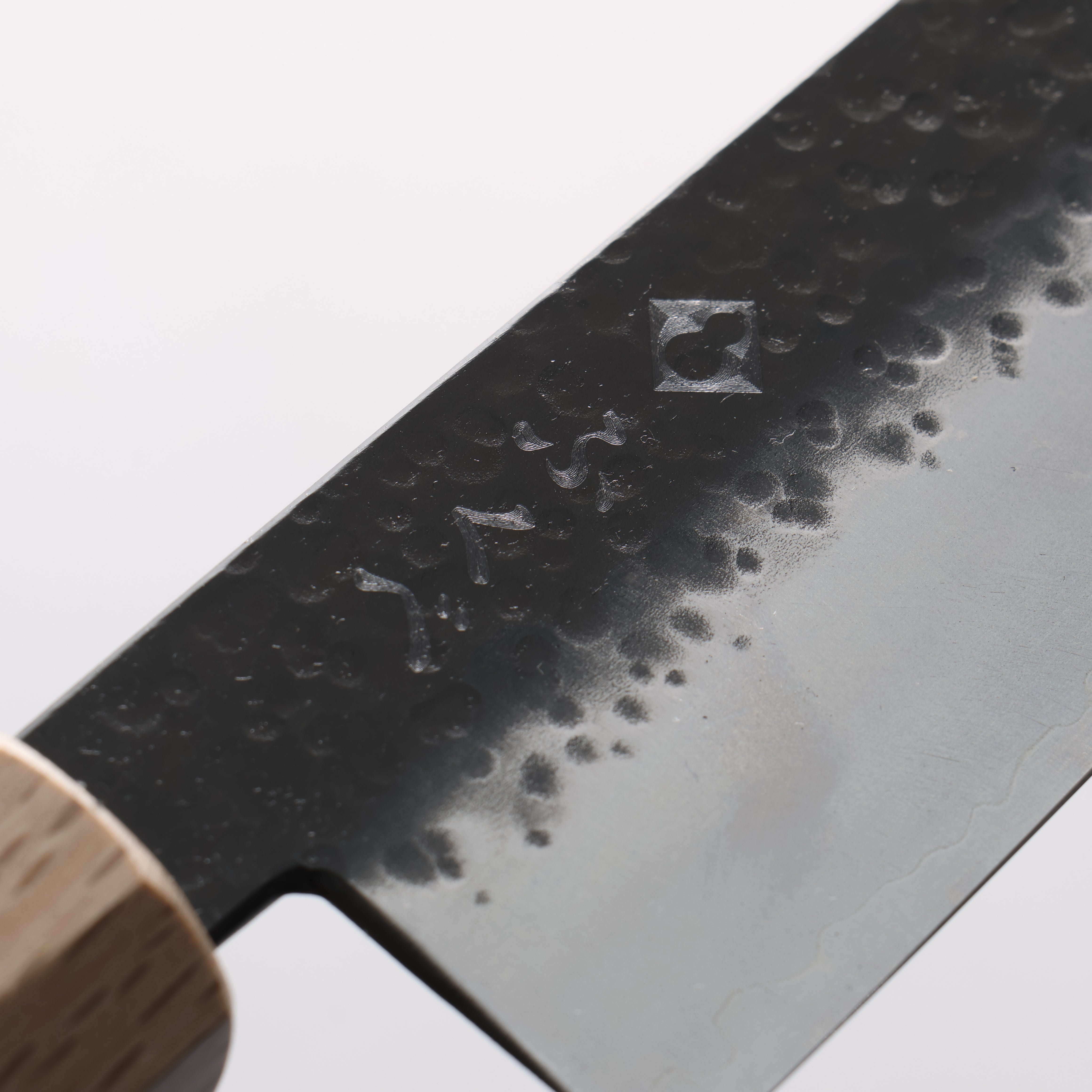 Fukube VG10 Hammered Kurouchi Gyuto 210mm Purple Heart Handle - Seisuke Knife