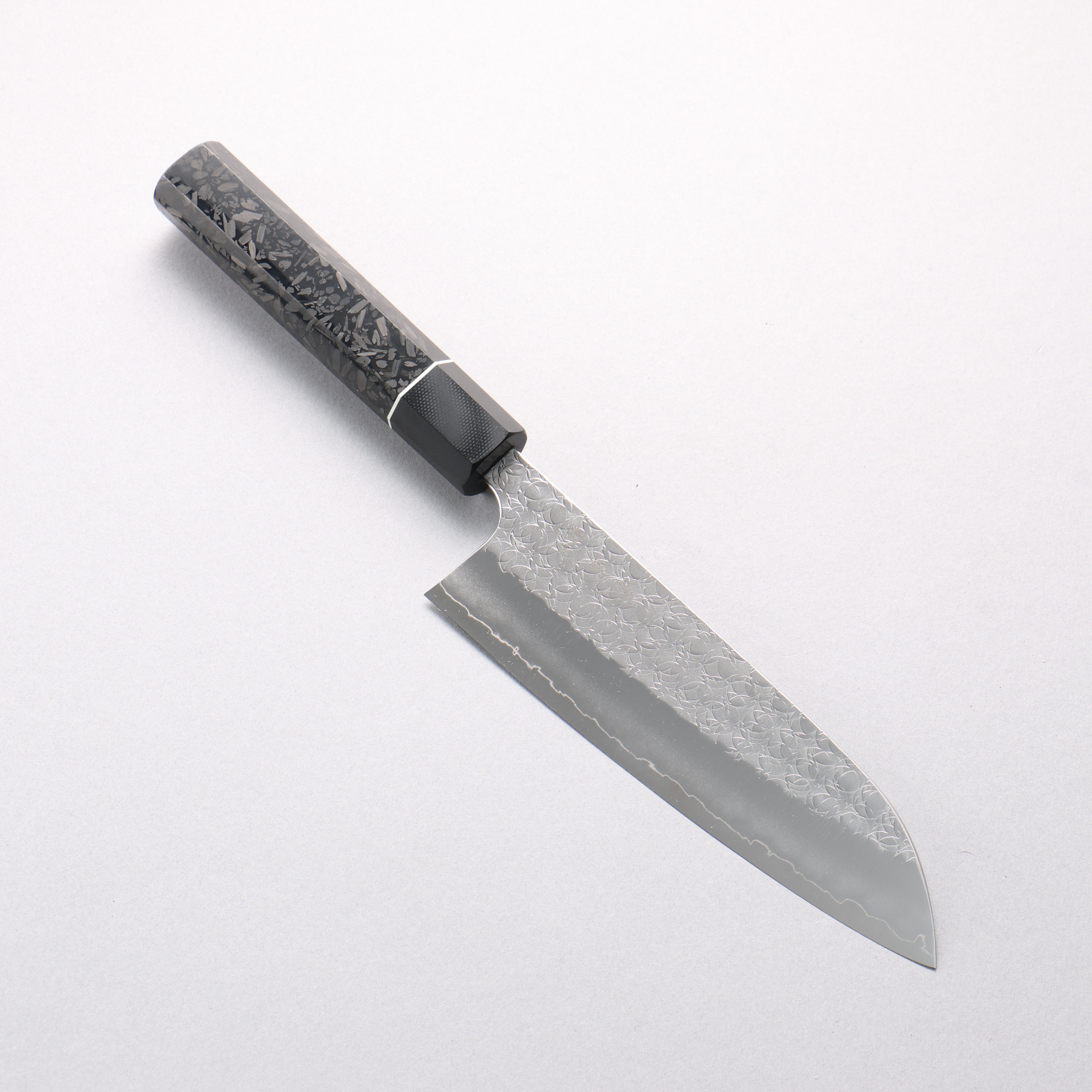 Yoshimi Kato Minamo SG2 Hammered Santoku 170mm Carbon Fiber & G10 Fiberglass Handle - Seisuke Knife