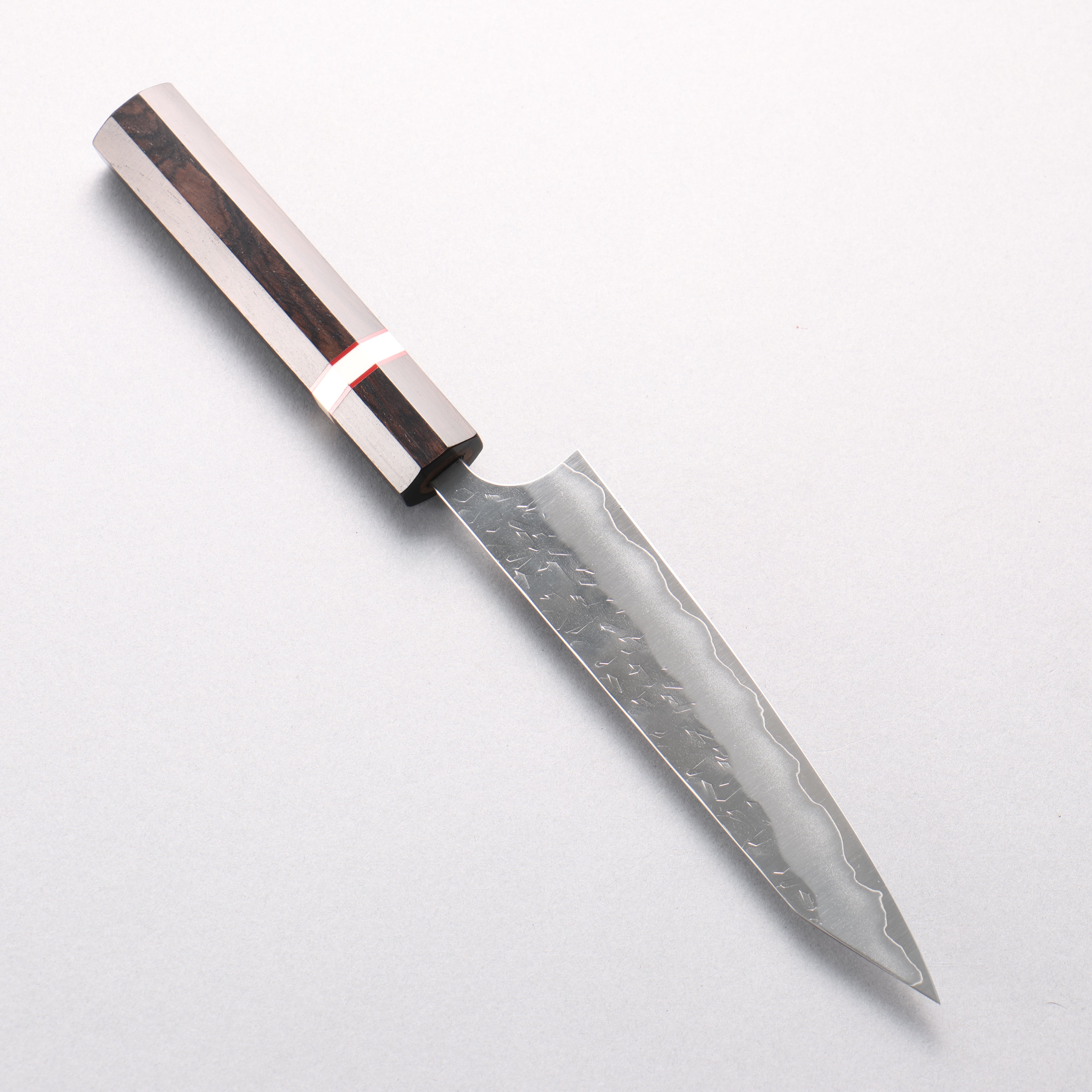Yoshimi Kato Hyo SG2 Hammered Kiritsuke Petty-Utility 150mm Ebony Wood & White Ring Handle - Seisuke Knife