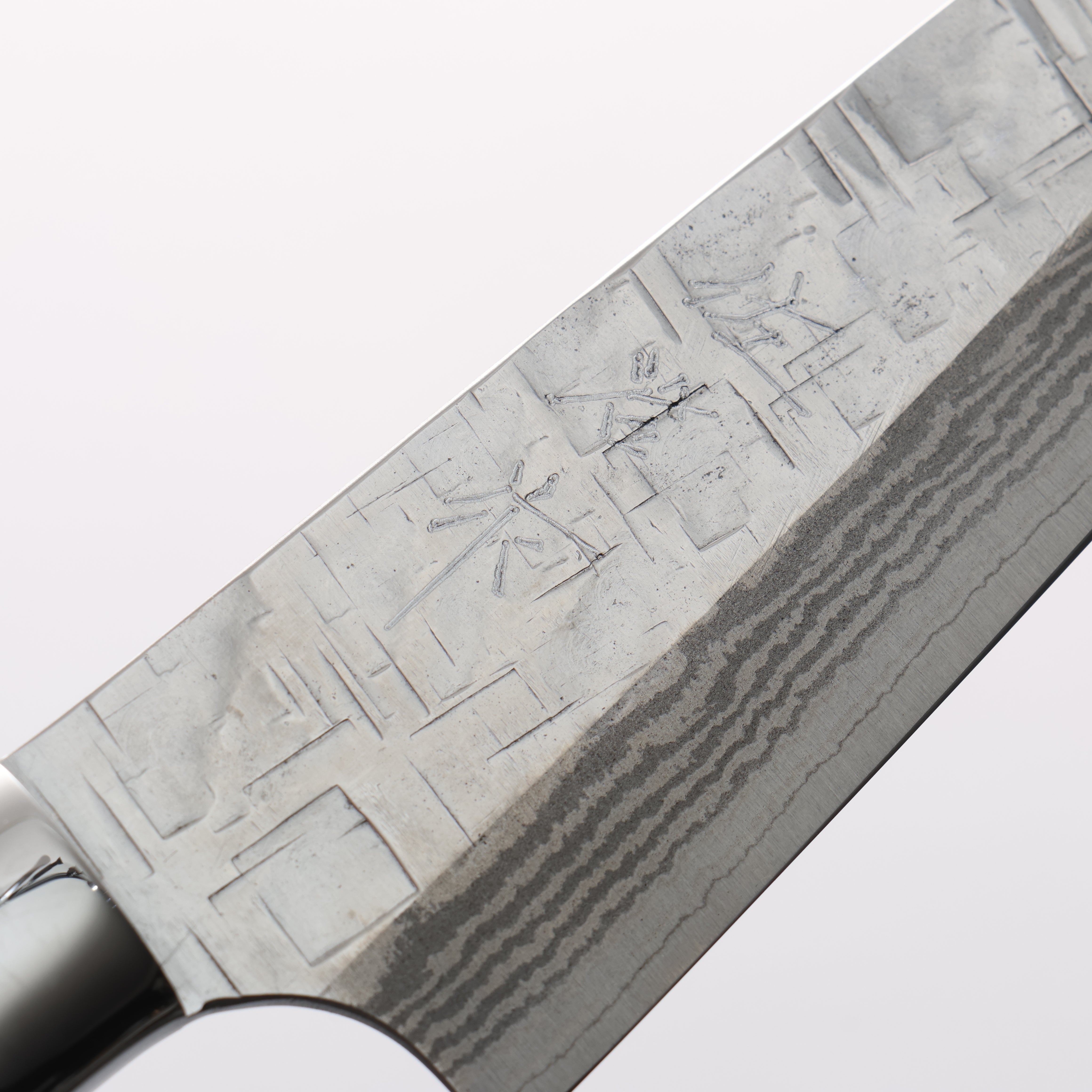 Takeshi Saji SRS13 Hammered Damascus Cross Kiritsuke Petty-Utility 130mm Cloud Pattern Corian Handle - Seisuke Knife