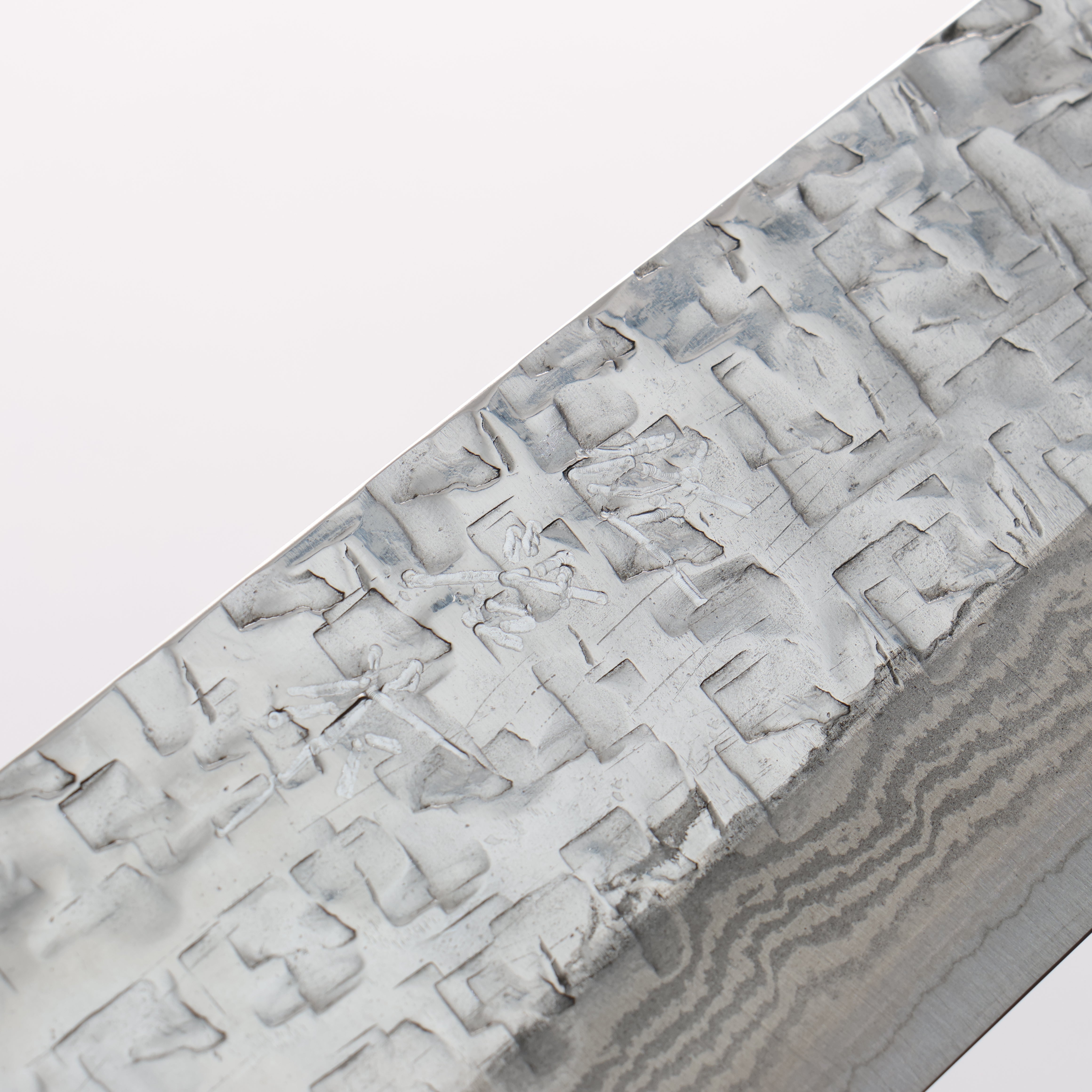 Takeshi Saji SRS13 Hammered Damascus Cross Kiritsuke Gyuto 240mm Cloud Pattern Corian Handle - Seisuke Knife