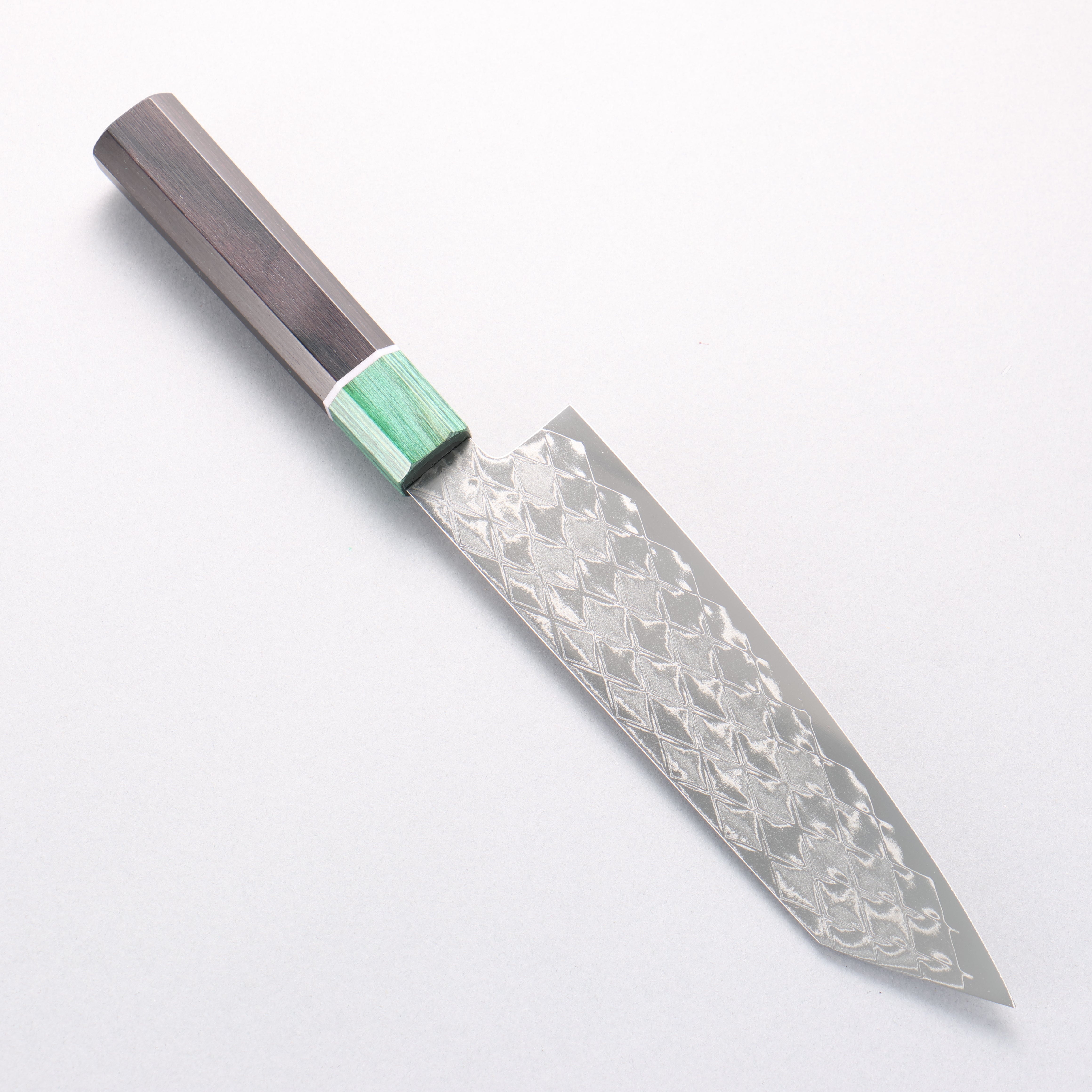 Seisuke AUS10 Mirror Crossed Kiritsuke Santoku 180mm Black & Green Pakkawood Handle - Seisuke Knife