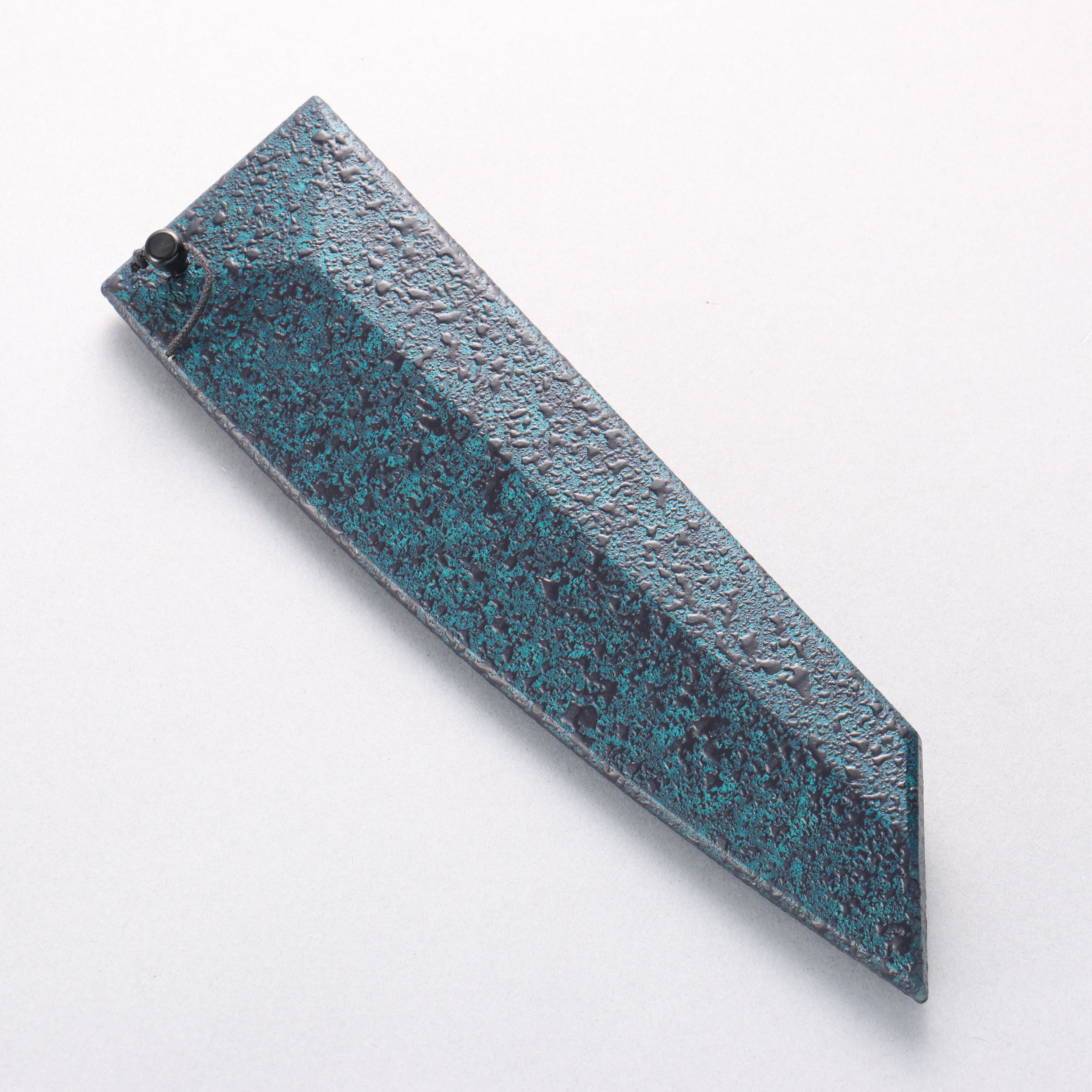 Yu Kurosaki Senko Ryu Ai Tenmoku SG2 Hammered Santoku 170mm Indigo Lacquered (Tenmoku) Handle with Sheath - Seisuke Knife