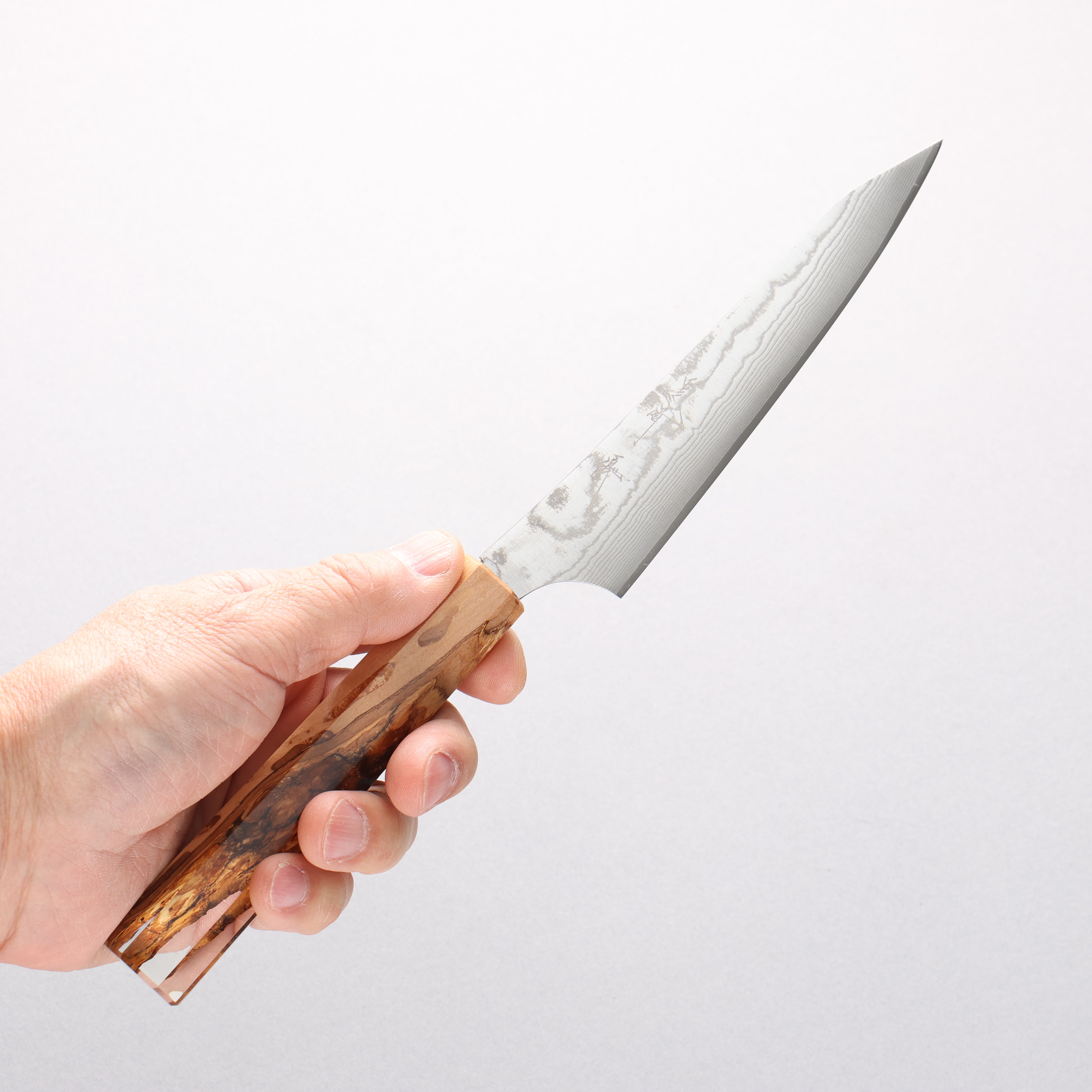 Yu Kurosaki Suiun SG2 Damascus Petty-Utility 130mm Olive Wood & Clear Resin Handle - Seisuke Knife