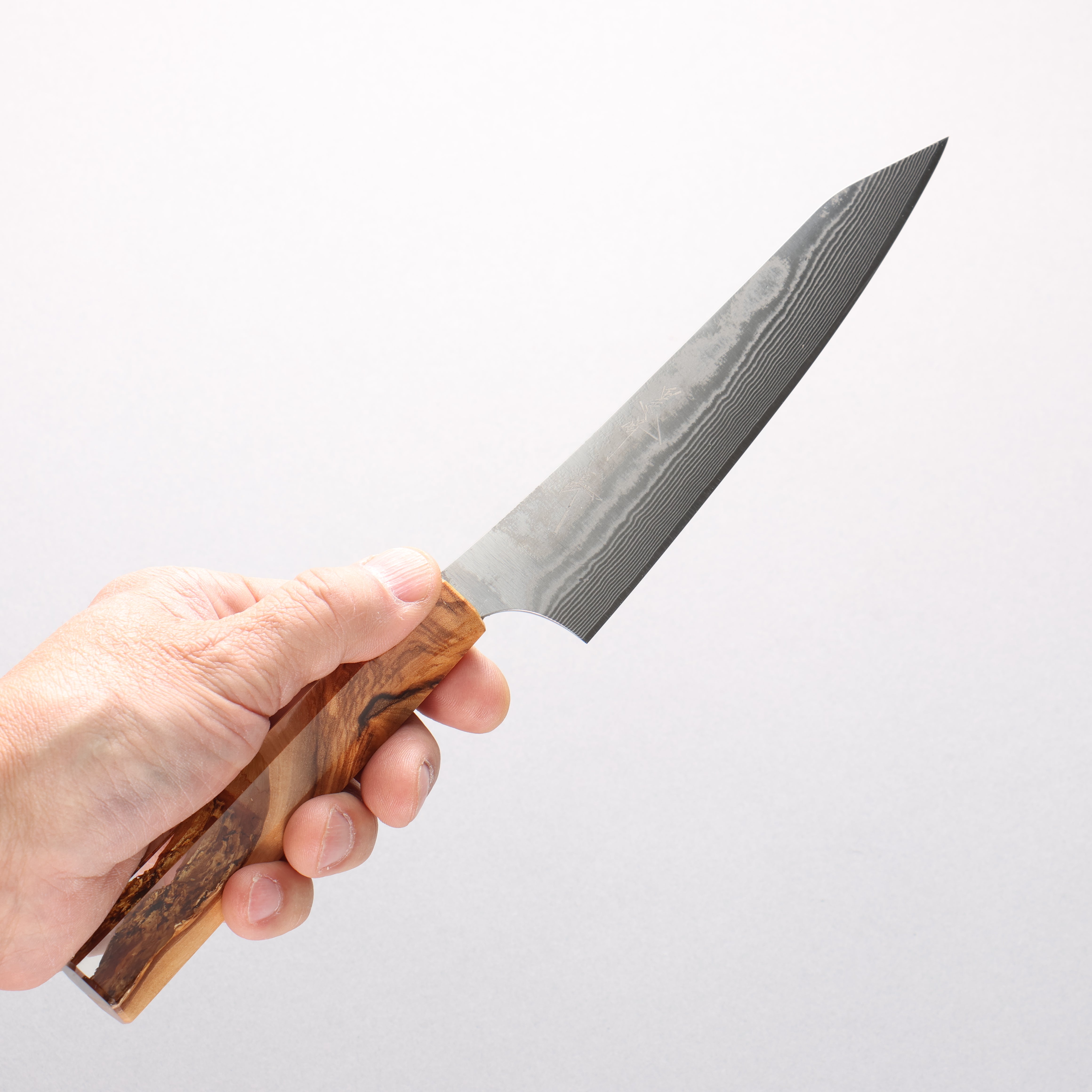 Yu Kurosaki Suiun SG2 Damascus Petty-Utility 150mm Olive Wood & Clear Resin Handle - Seisuke Knife