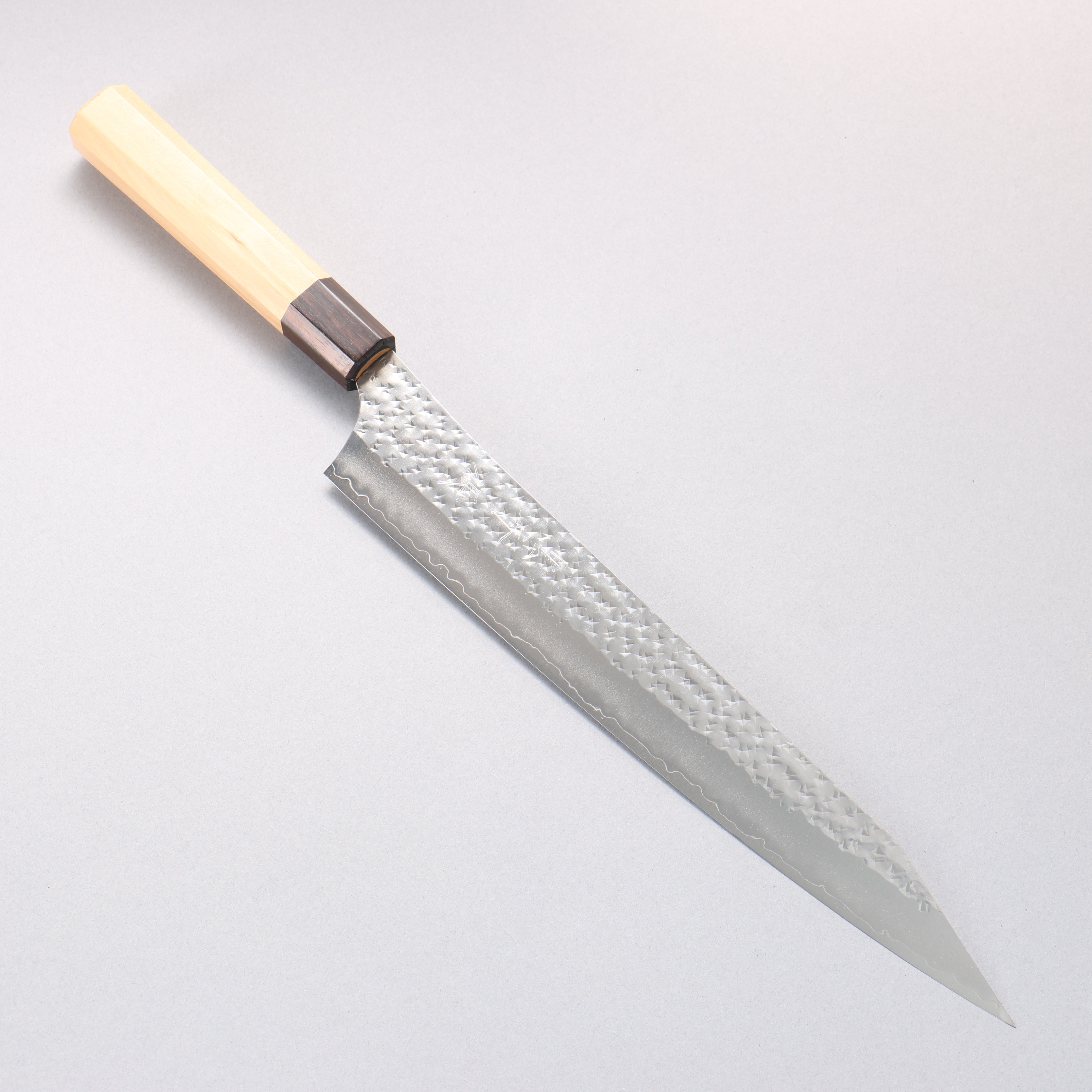 Yu Kurosaki Senko Ei SG2 Hammered Sujihiki 270mm Aomori Hiba���(Ferrule: Brown) Handle - Seisuke Knife