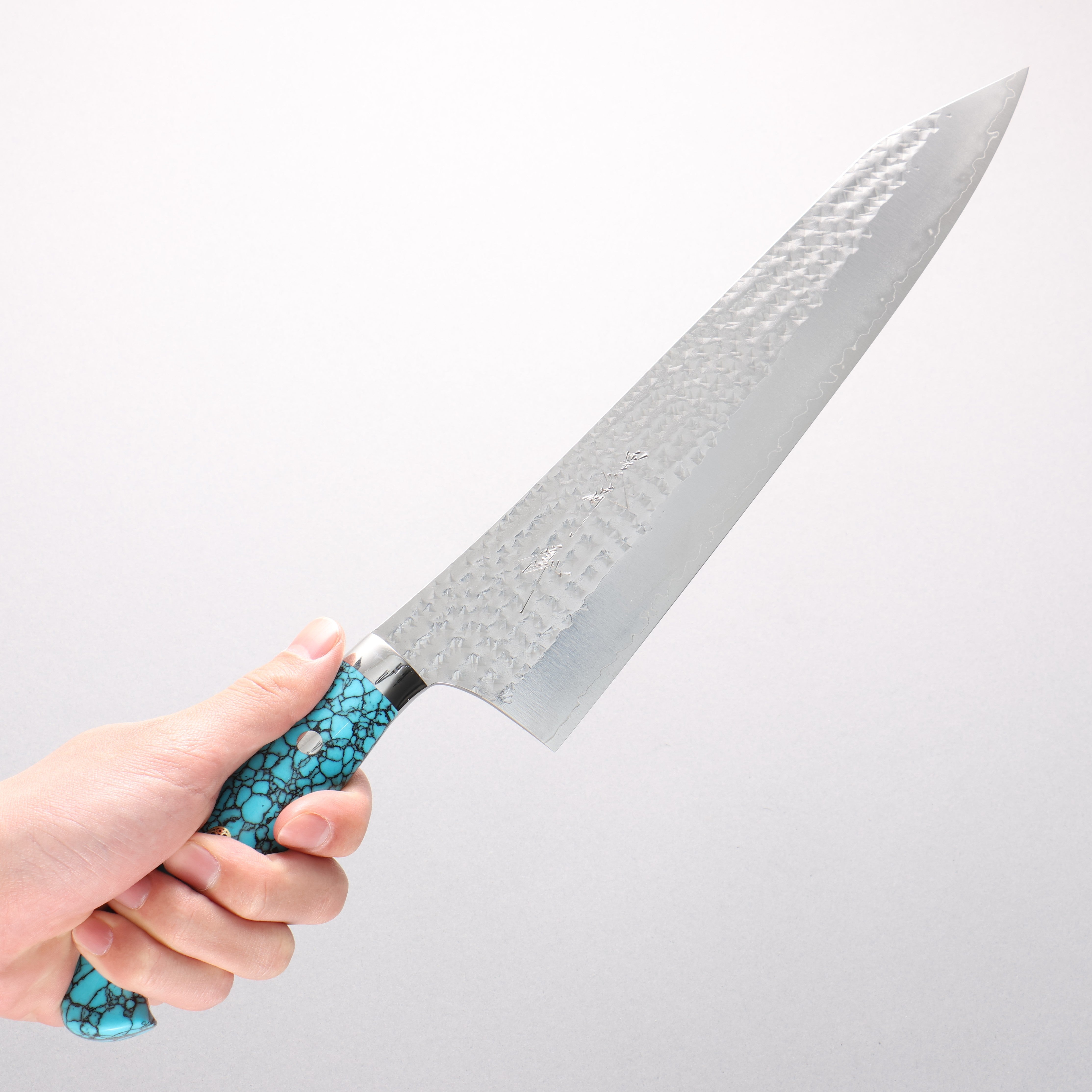 Yu Kurosaki Senko Ei SG2 Hammered Gyuto 270mm Turquoise Handle - Seisuke Knife
