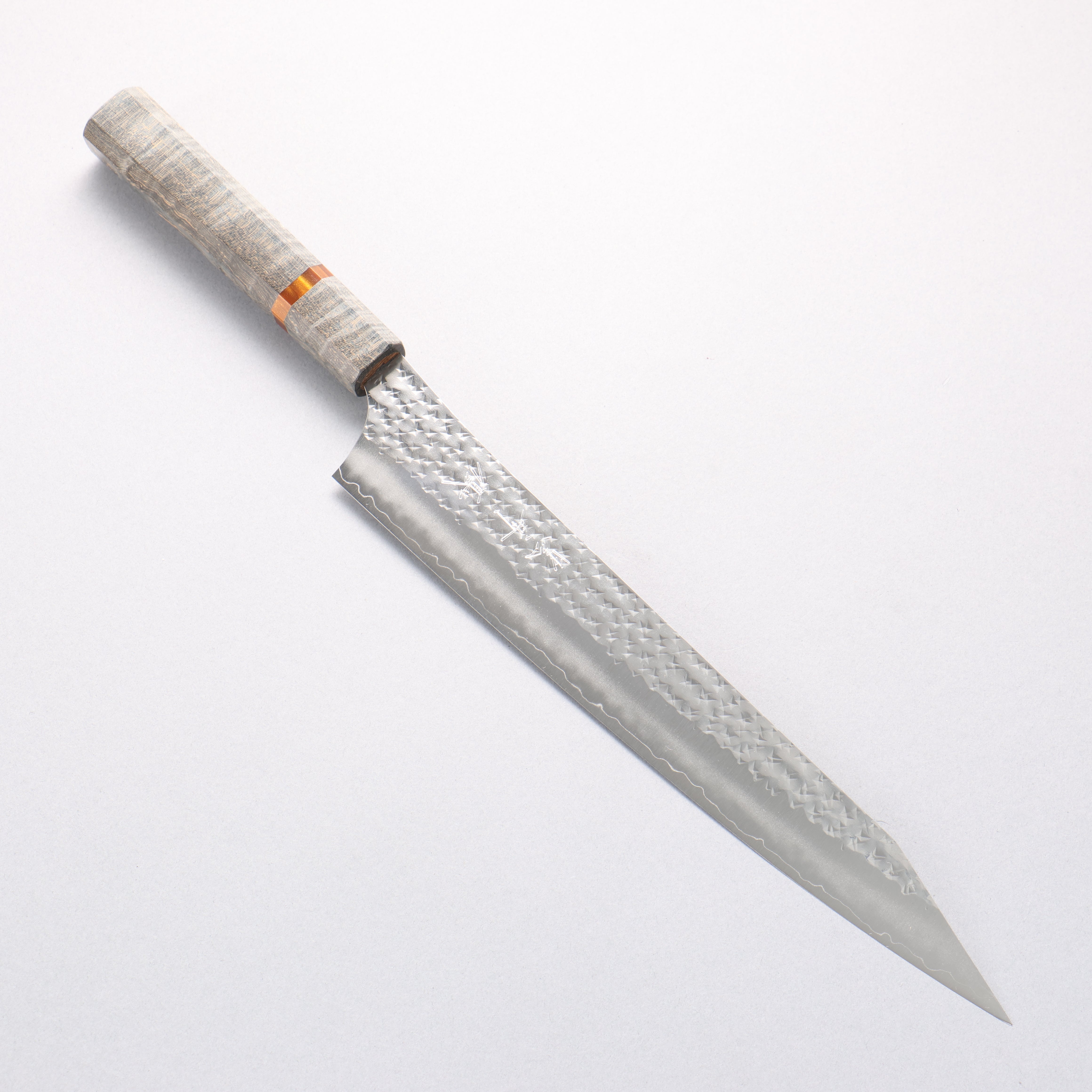 Yu Kurosaki Senko Ei SG2 Hammered Sujihiki 270mm Stabilized wood (With Acrylic Ring) Handle - Seisuke Knife