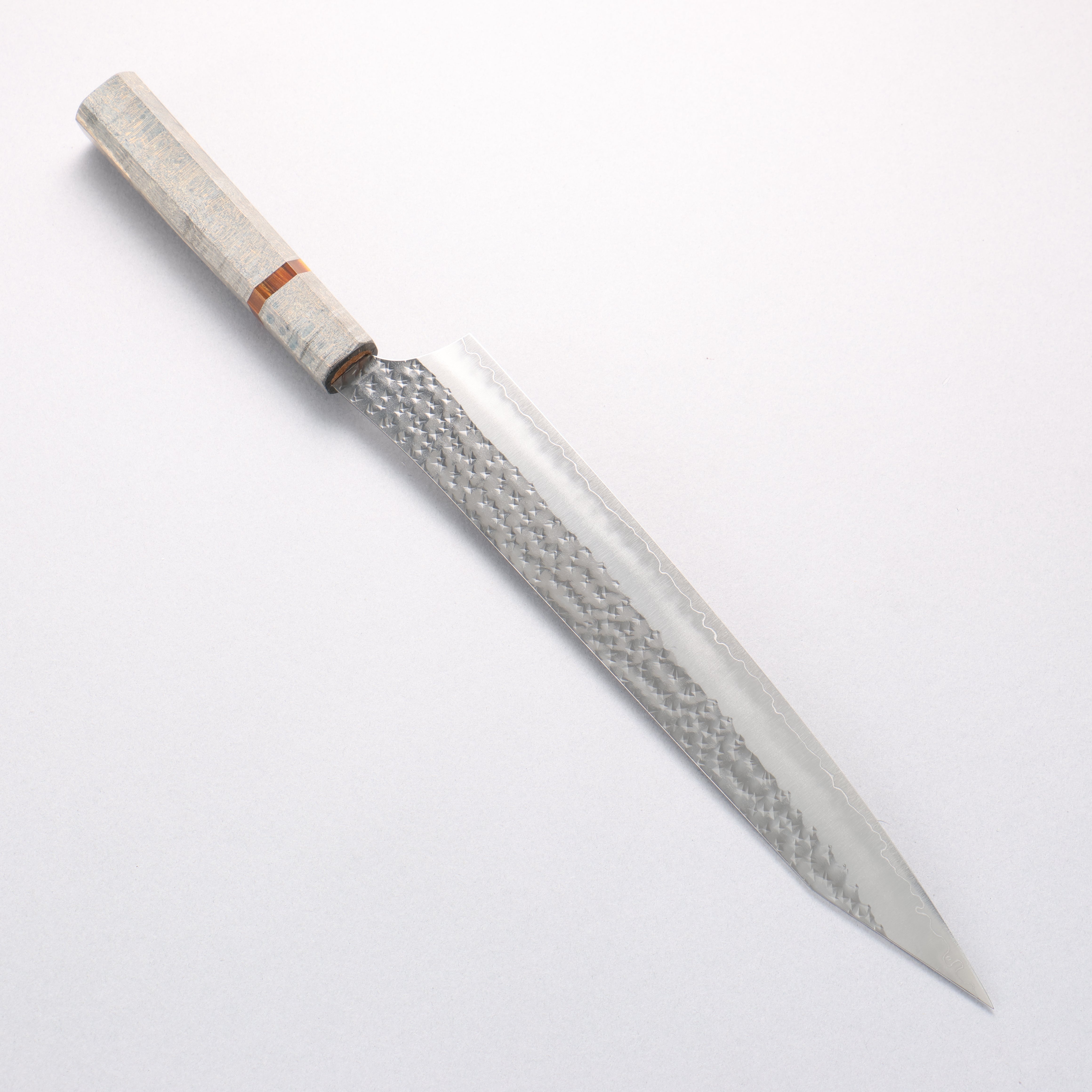 Yu Kurosaki Senko Ei SG2 Hammered Sujihiki 270mm Stabilized wood (With Acrylic Ring) Handle - Seisuke Knife
