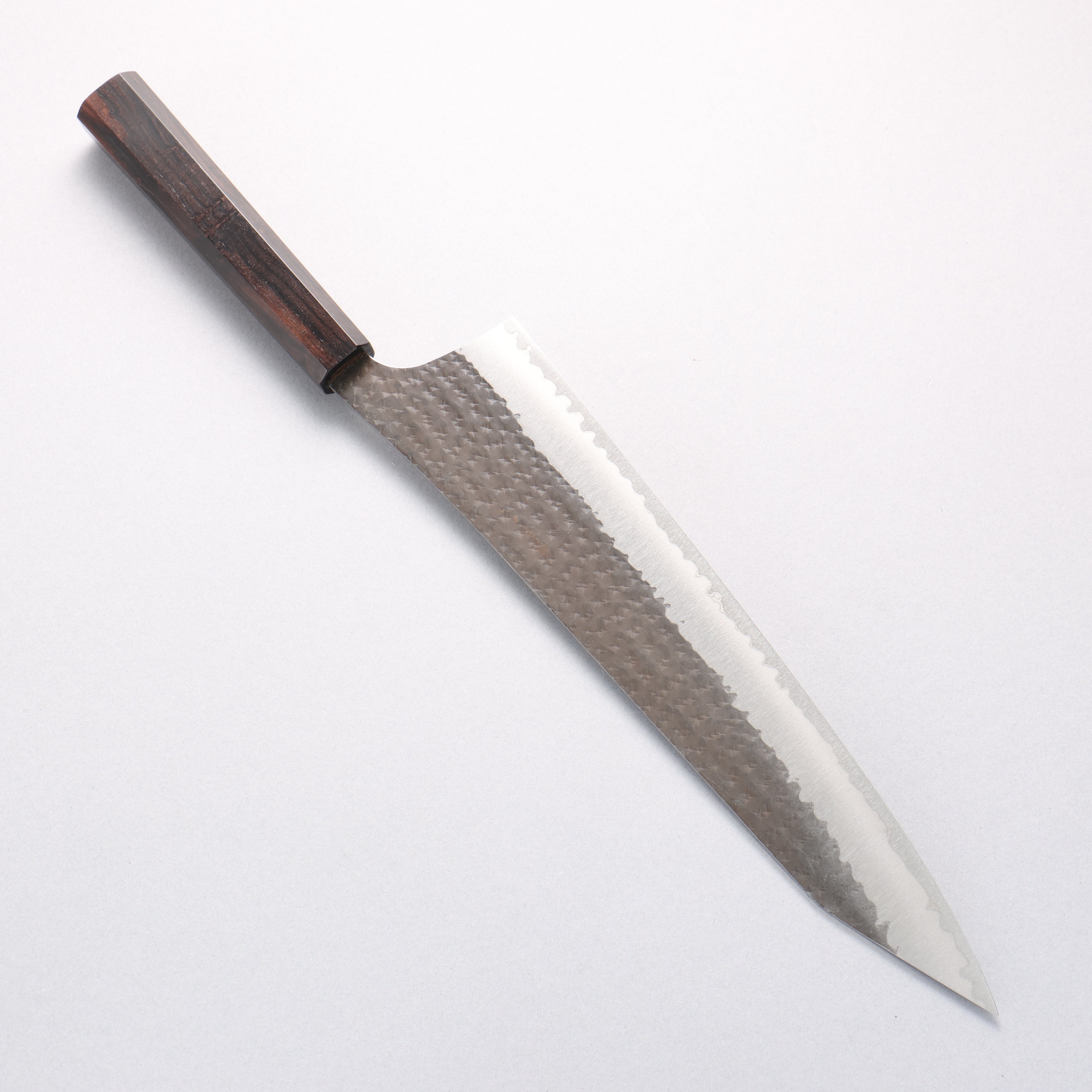 Yu Kurosaki Senko Ei Blue Super Hammered Black Finished Gyuto 270mm Ebony Wood Handle - Seisuke Knife