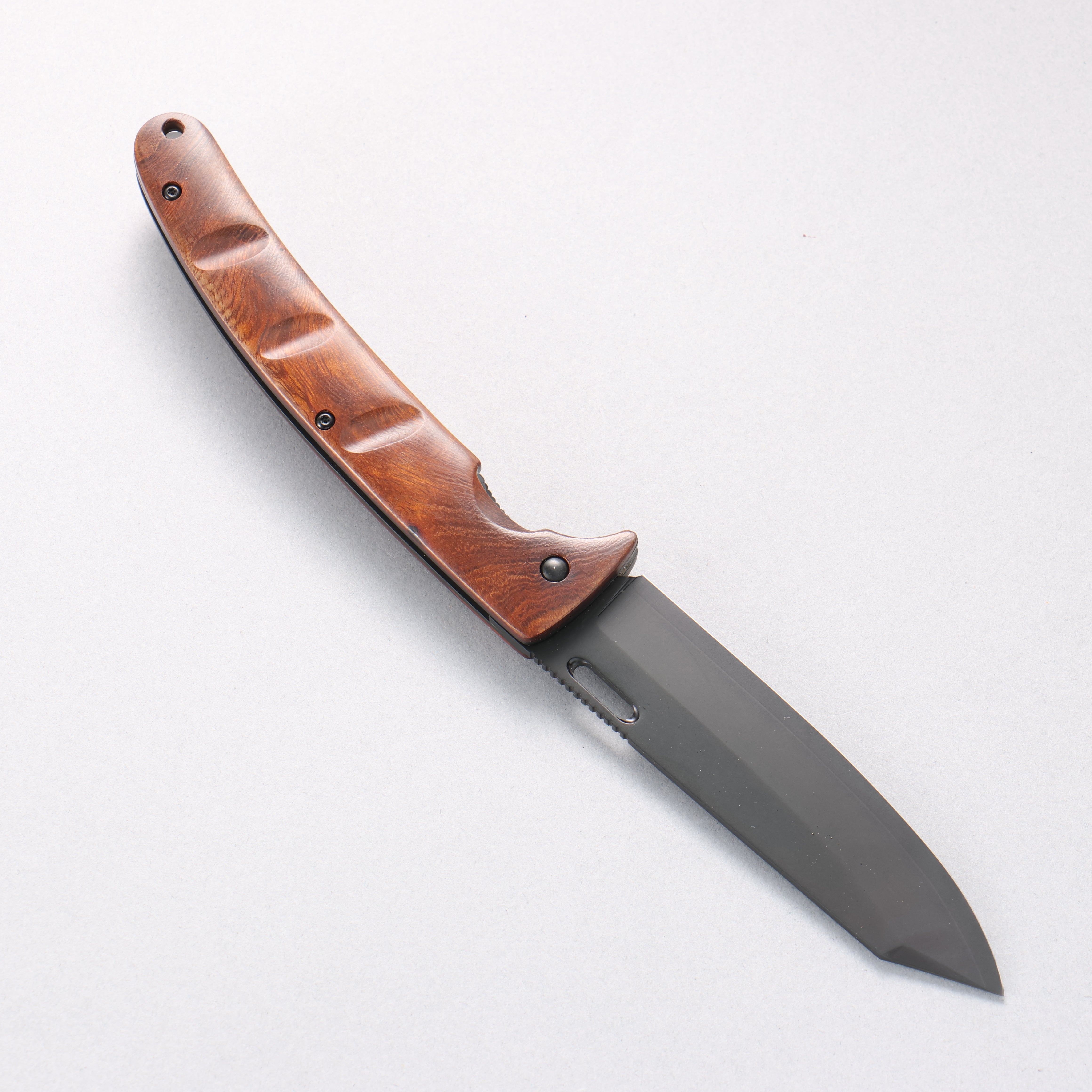 Yu Kurosaki SG2 Black Finished Pocket Knife 100mm Ironwood Handle - Seisuke Knife