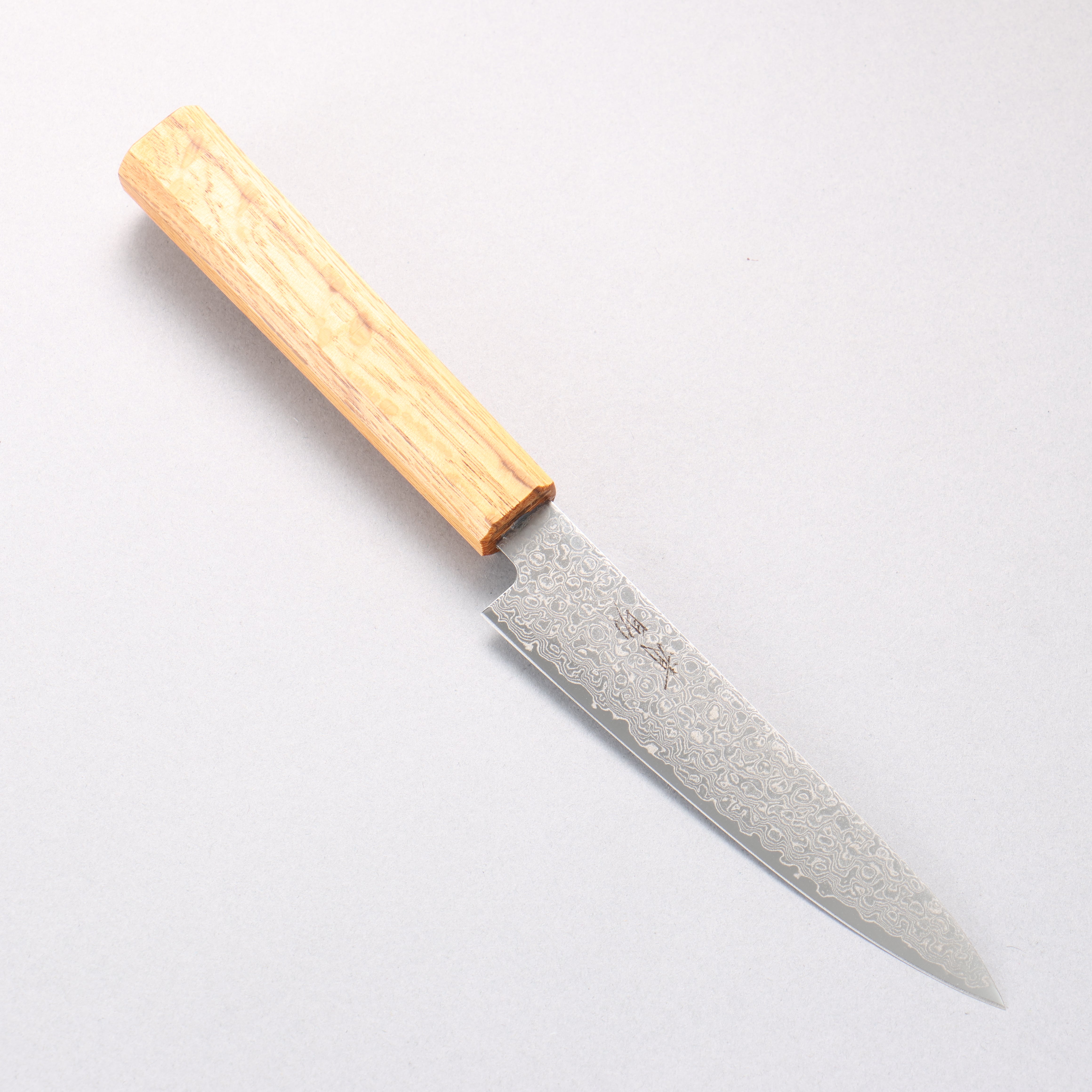 Seisuke ZA-18 Migaki Damascus Petty-Utility 135mm Oak Handle - Seisuke Knife