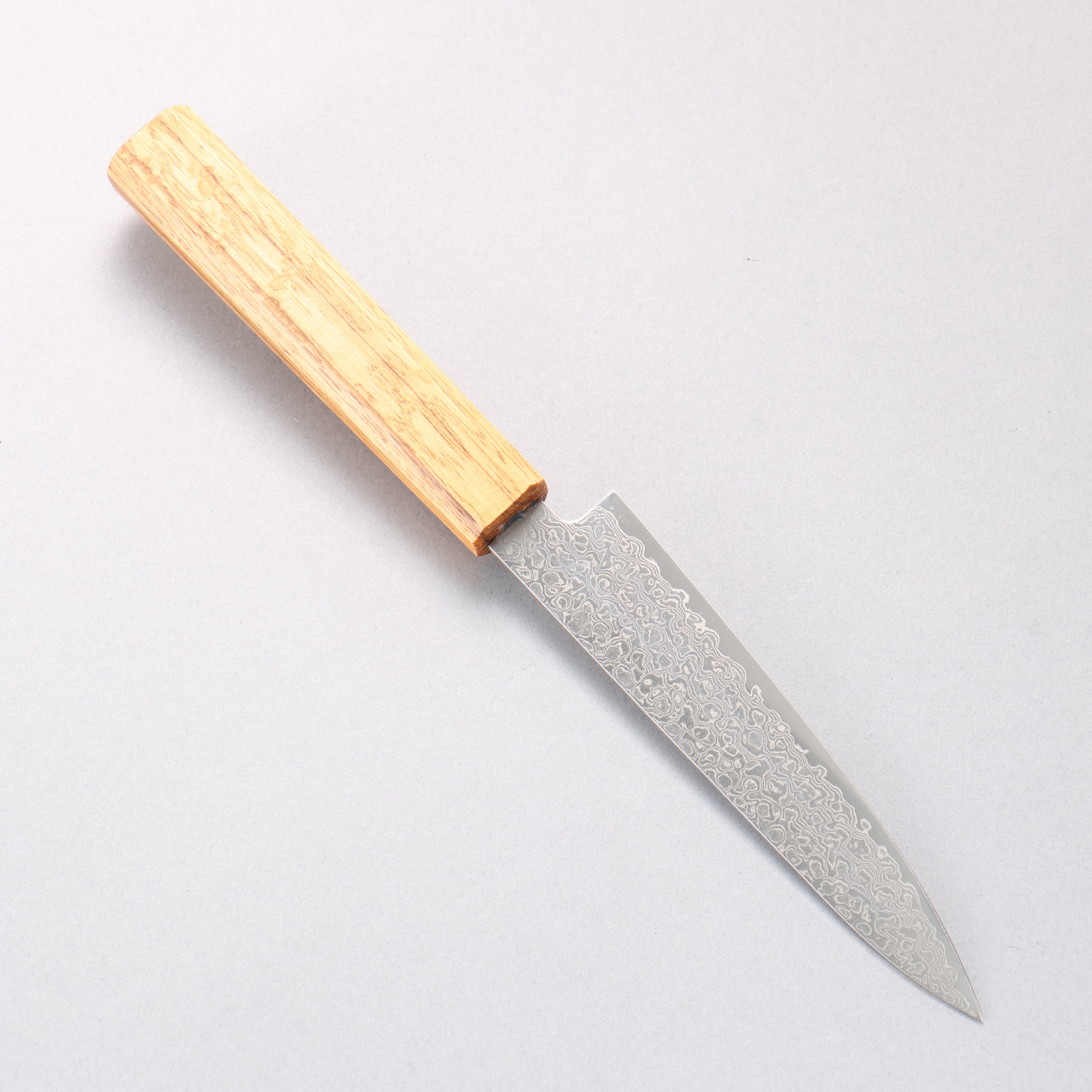 Seisuke ZA-18 Migaki Damascus Petty-Utility 135mm Oak Handle - Seisuke Knife