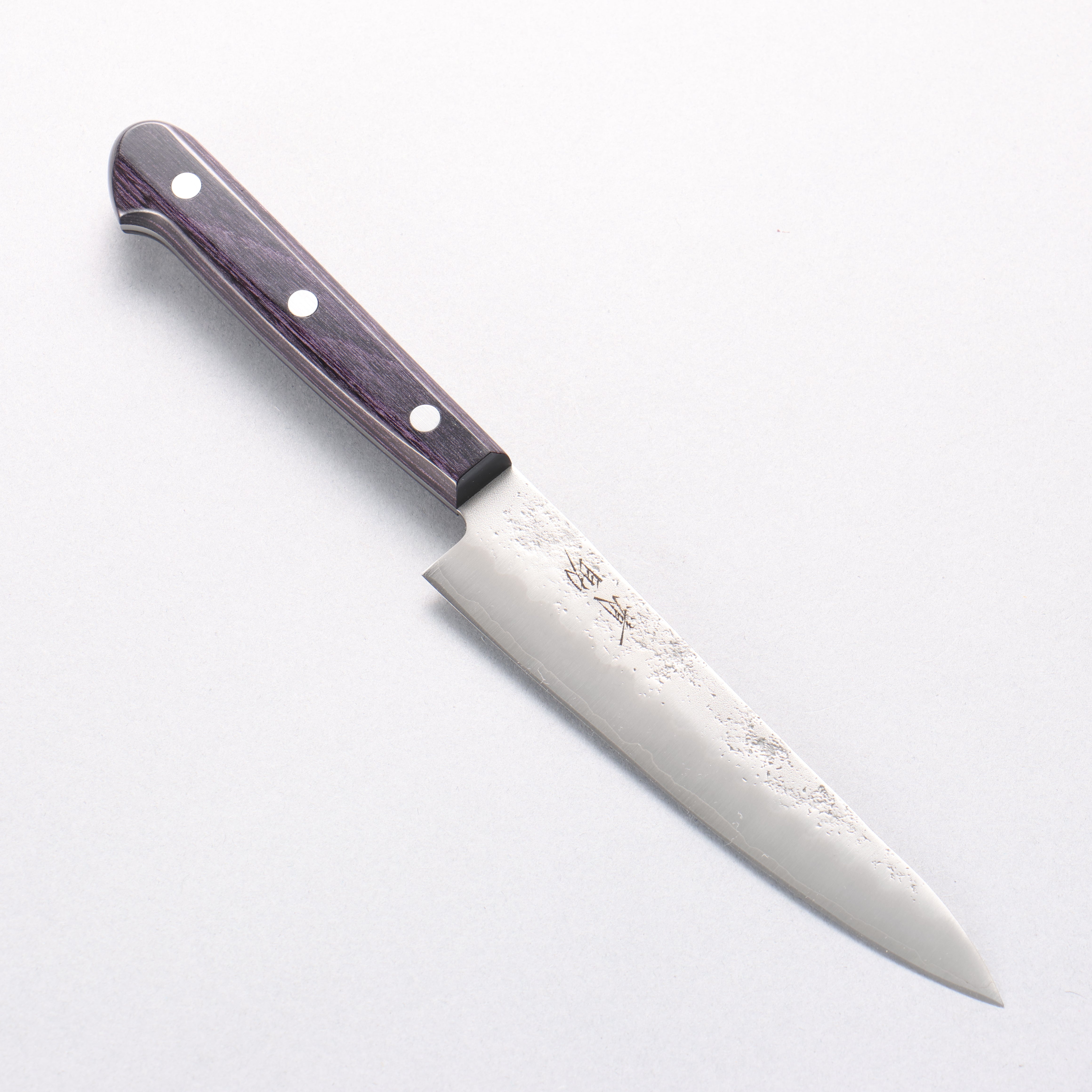 Seisuke Budou Silver Steel No.3 Nashiji Petty-Utility 135mm Purple Pakkawood Handle - Seisuke Knife