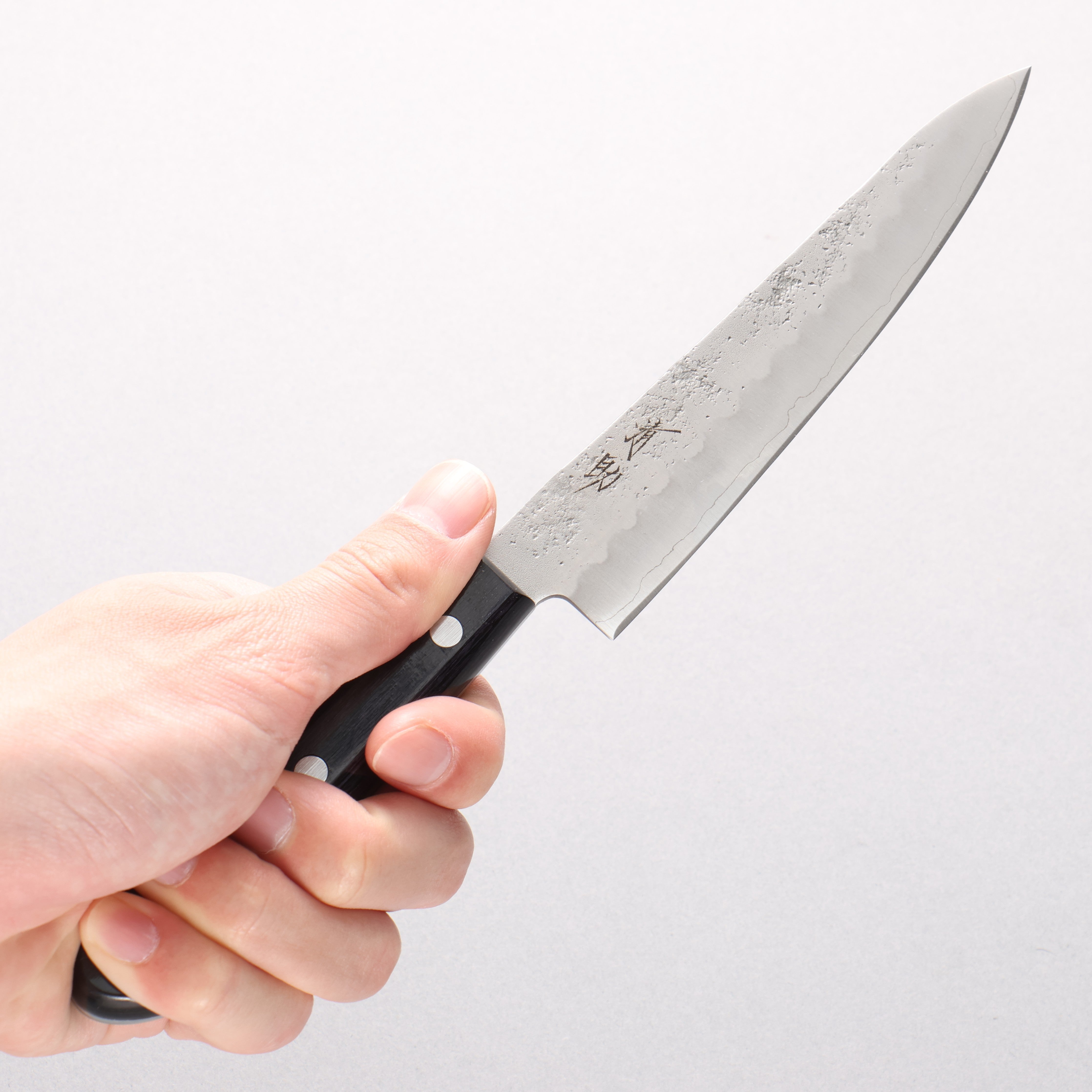 Seisuke Budou Silver Steel No.3 Nashiji Petty-Utility 135mm Purple Pakkawood Handle - Seisuke Knife