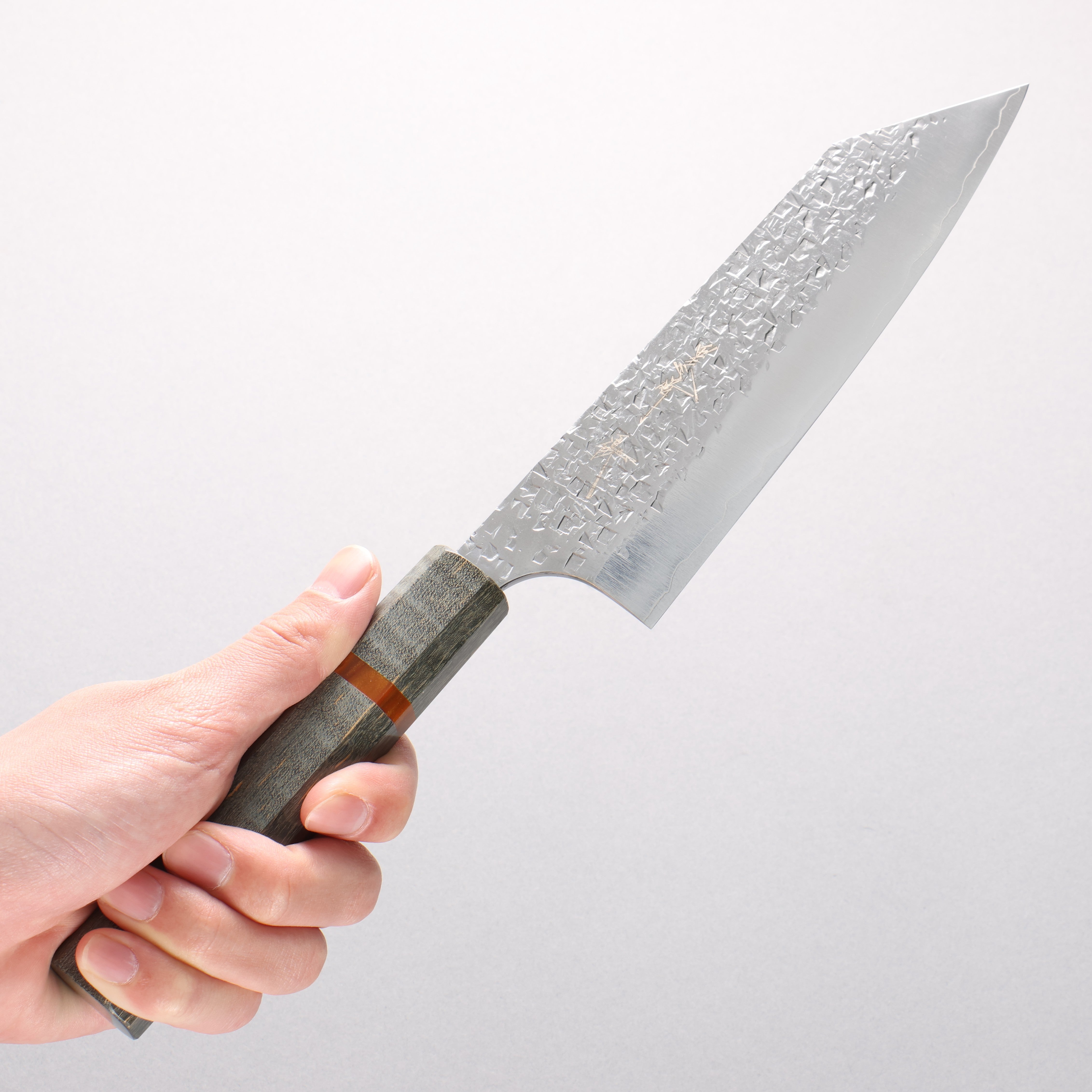 Yu Kurosaki Shizuku SG2 Hammered Bunka 170mm Stabilized Wood & Acrylic Ring Handle - Seisuke Knife
