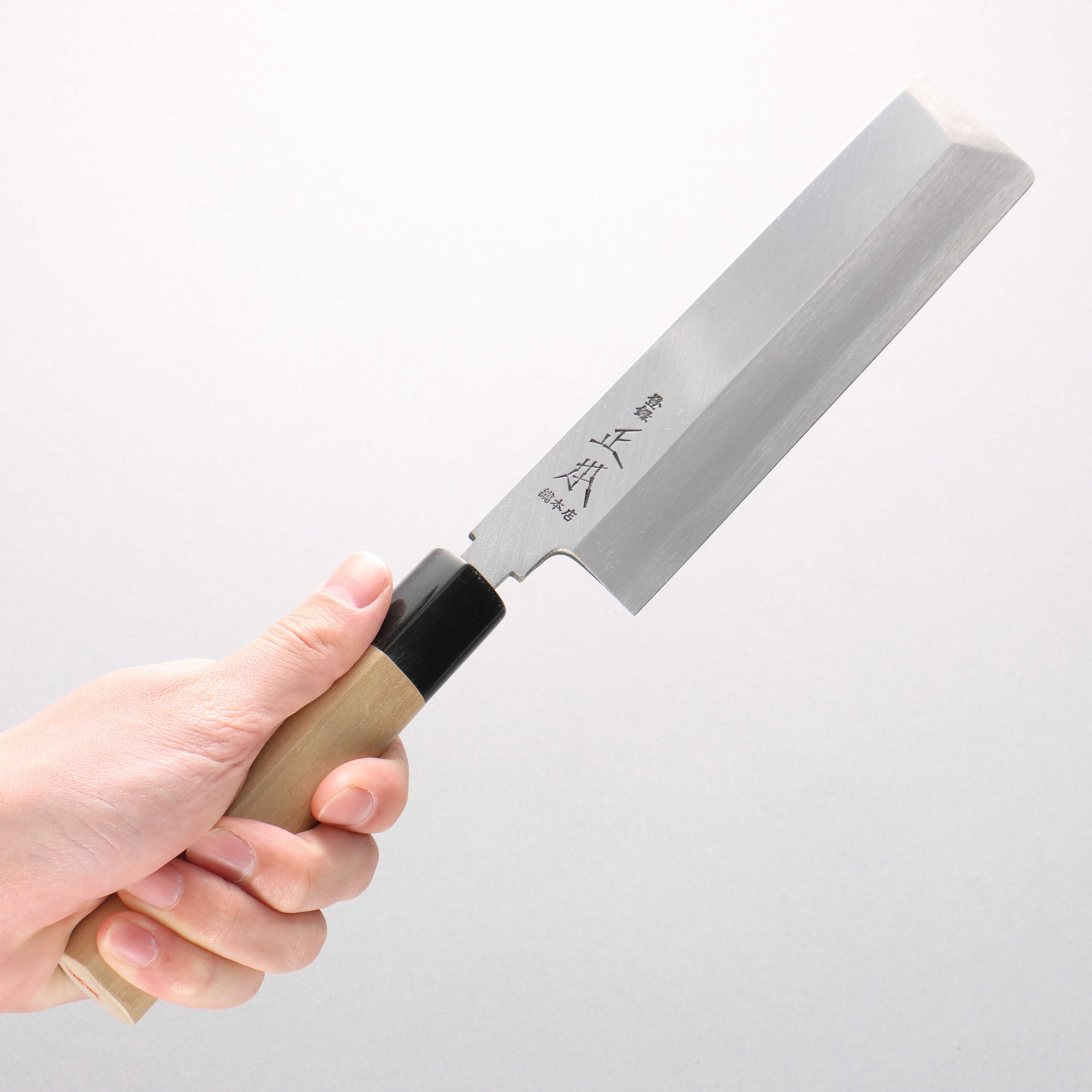 Masamoto Hongasumi White Steel No.2 Kakugata Usuba 180mm Magnolia Handle - Seisuke Knife