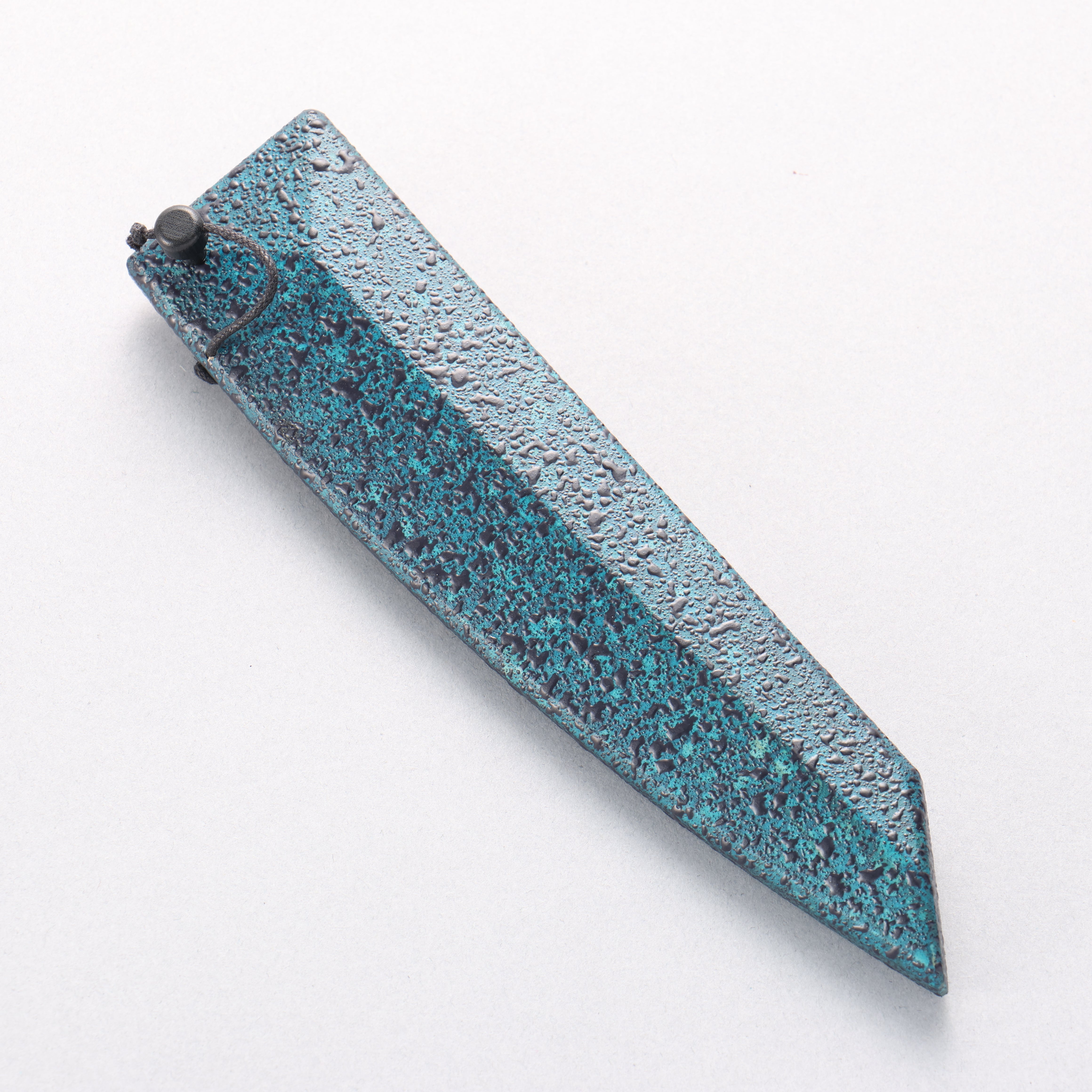 Yu Kurosaki Senko Ei Ai Tenmoku SG2 Hammered Petty-Utility 130mm Indigo Lacquered (Tenmoku) Handle with Sheath - Seisuke Knife