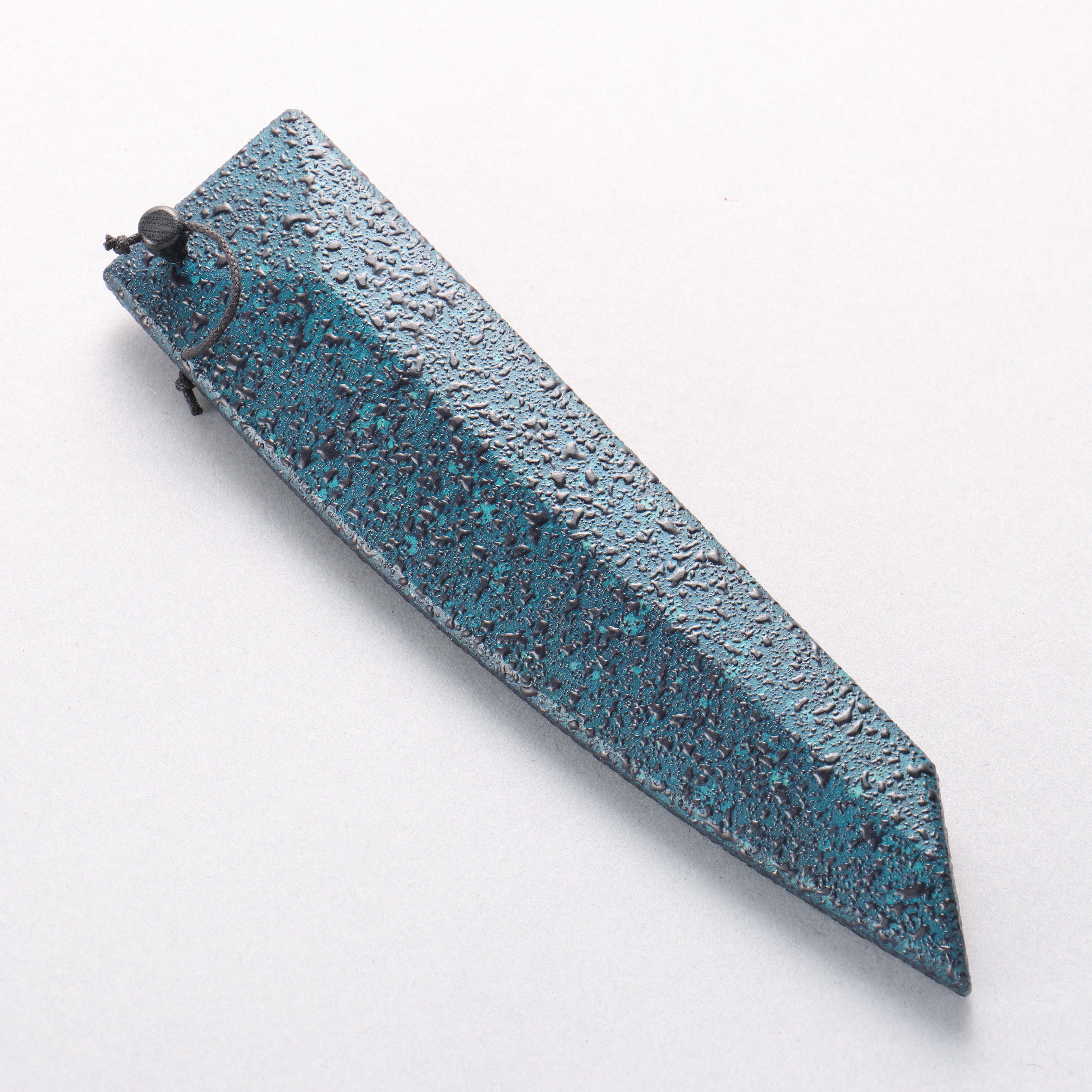 Yu Kurosaki Senko Ei Ai Tenmoku SG2 Hammered Petty-Utility 150mm Indigo Lacquered (Tenmoku) Handle with Sheath - Seisuke Knife