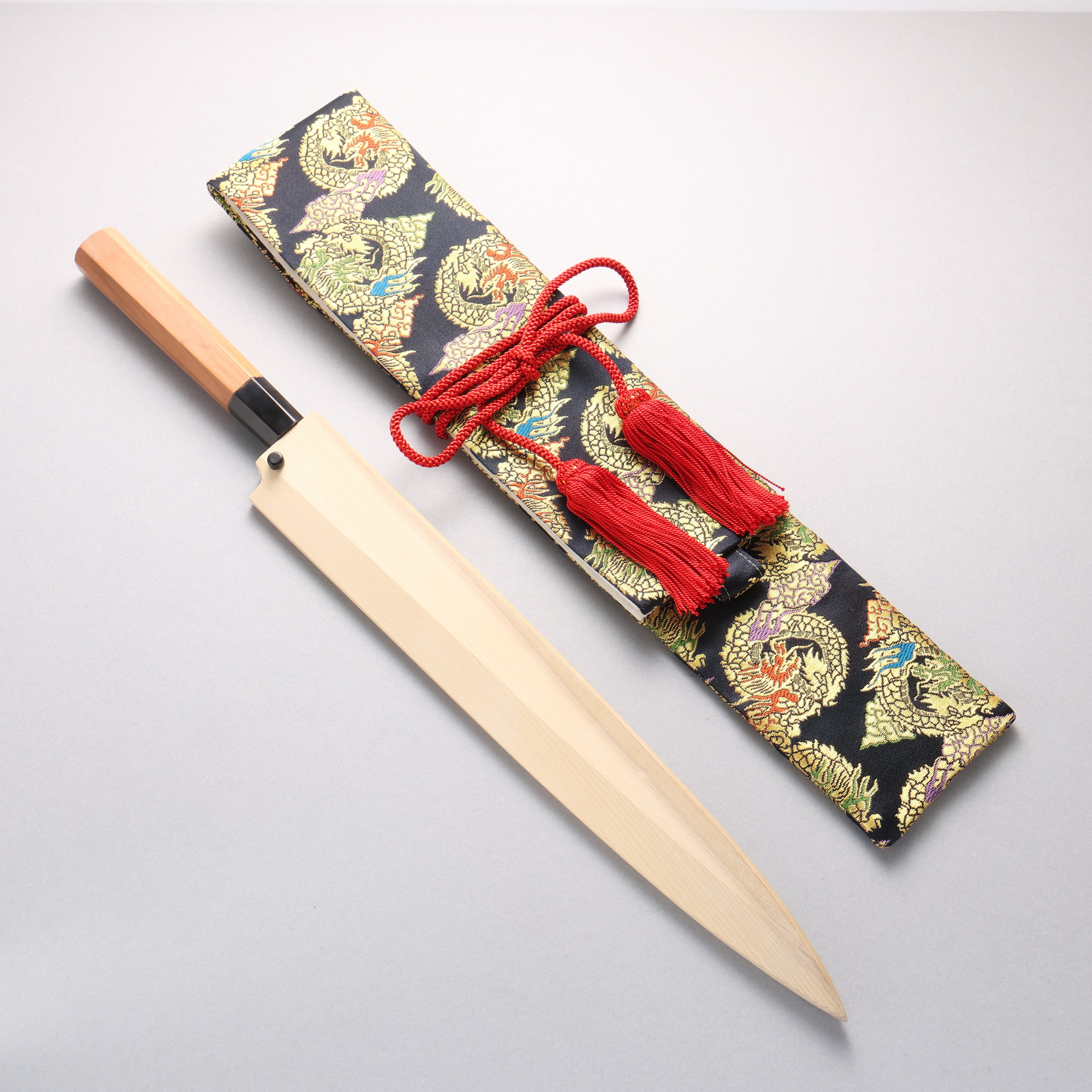 Tessen by Tanaka Tamahagane Yanagiba 315mm Wild Cherry Handle with Sheath - Seisuke Knife