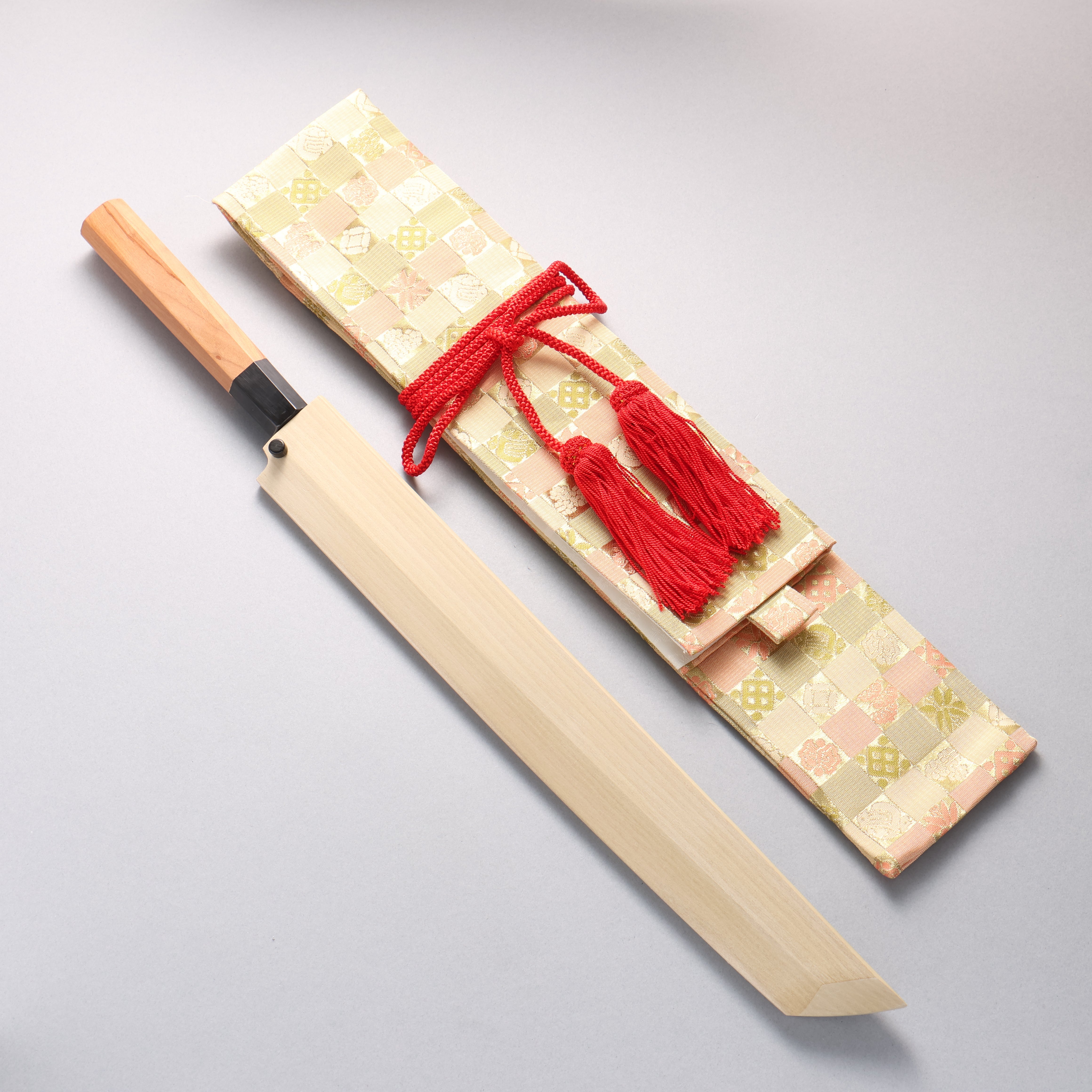 Tessen by Tanaka Tamahagane Sakimaru Yanagiba 315mm Wild Cherry Handle with Sheath - Seisuke Knife