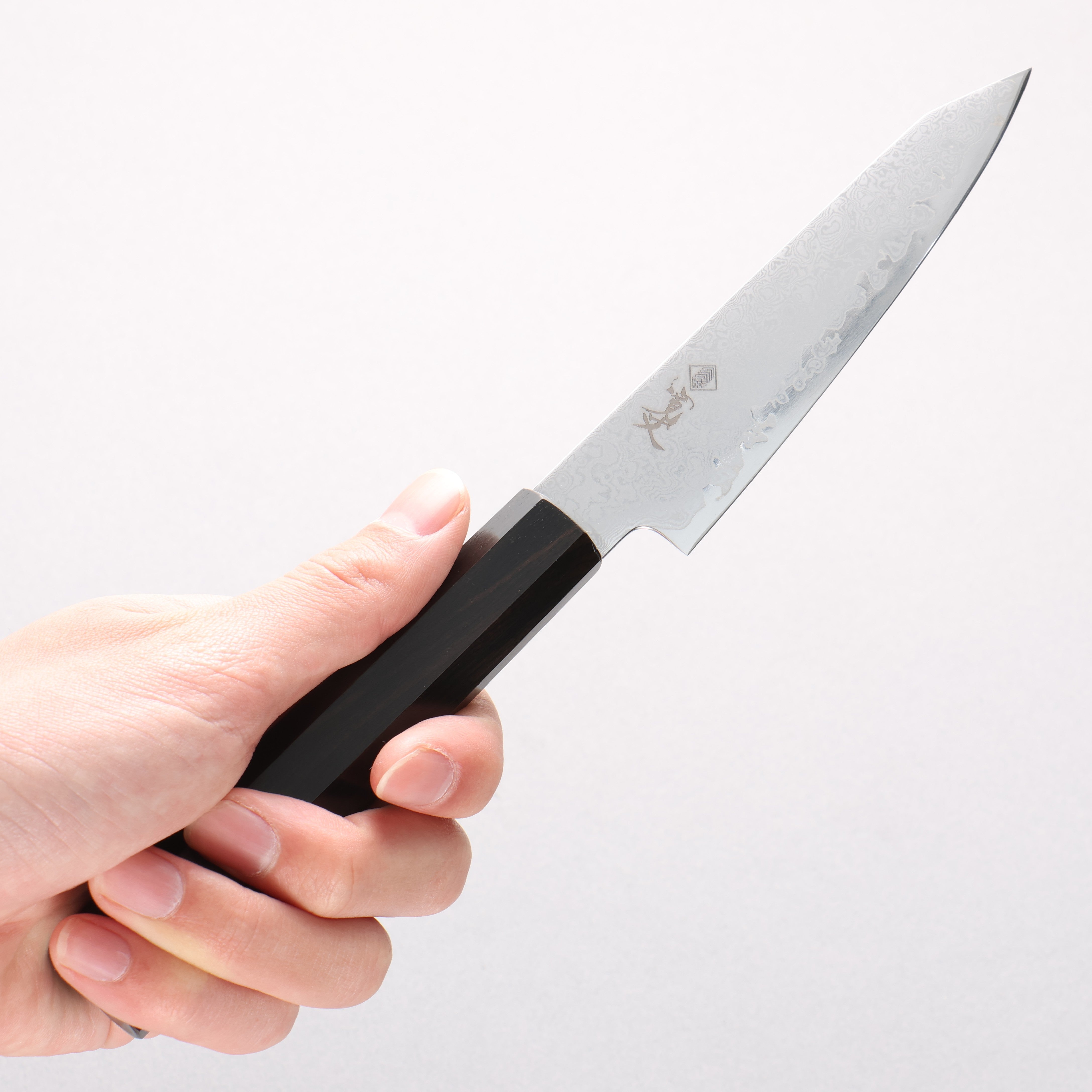 Kanjyo VG10 Damascus Kiritsuke Petty-Utility 120mm Ebony Wood Handle - Seisuke Knife