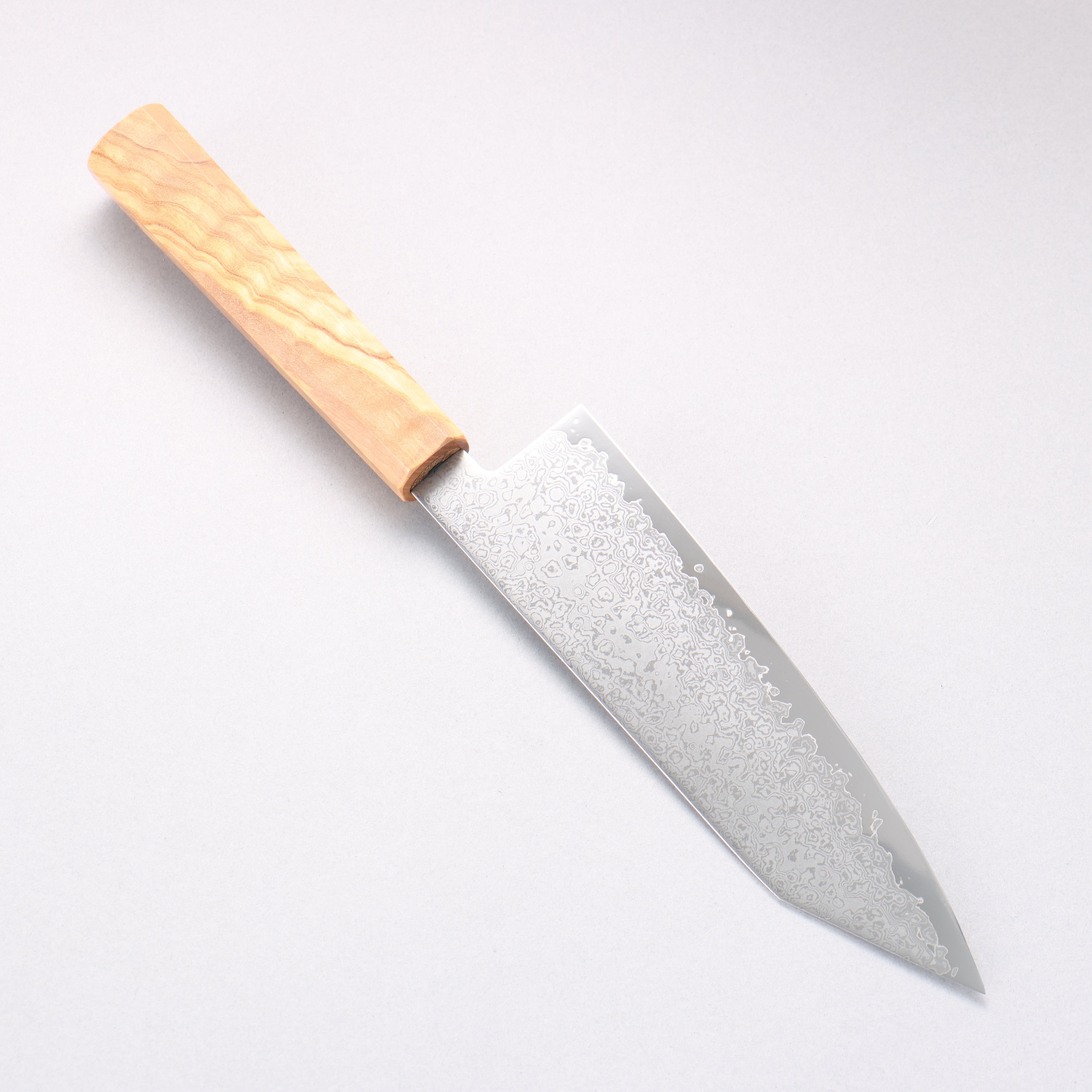 Kanjyo VG10 Damascus Kiritsuke Santoku 180mm Olive Wood Handle - Seisuke Knife