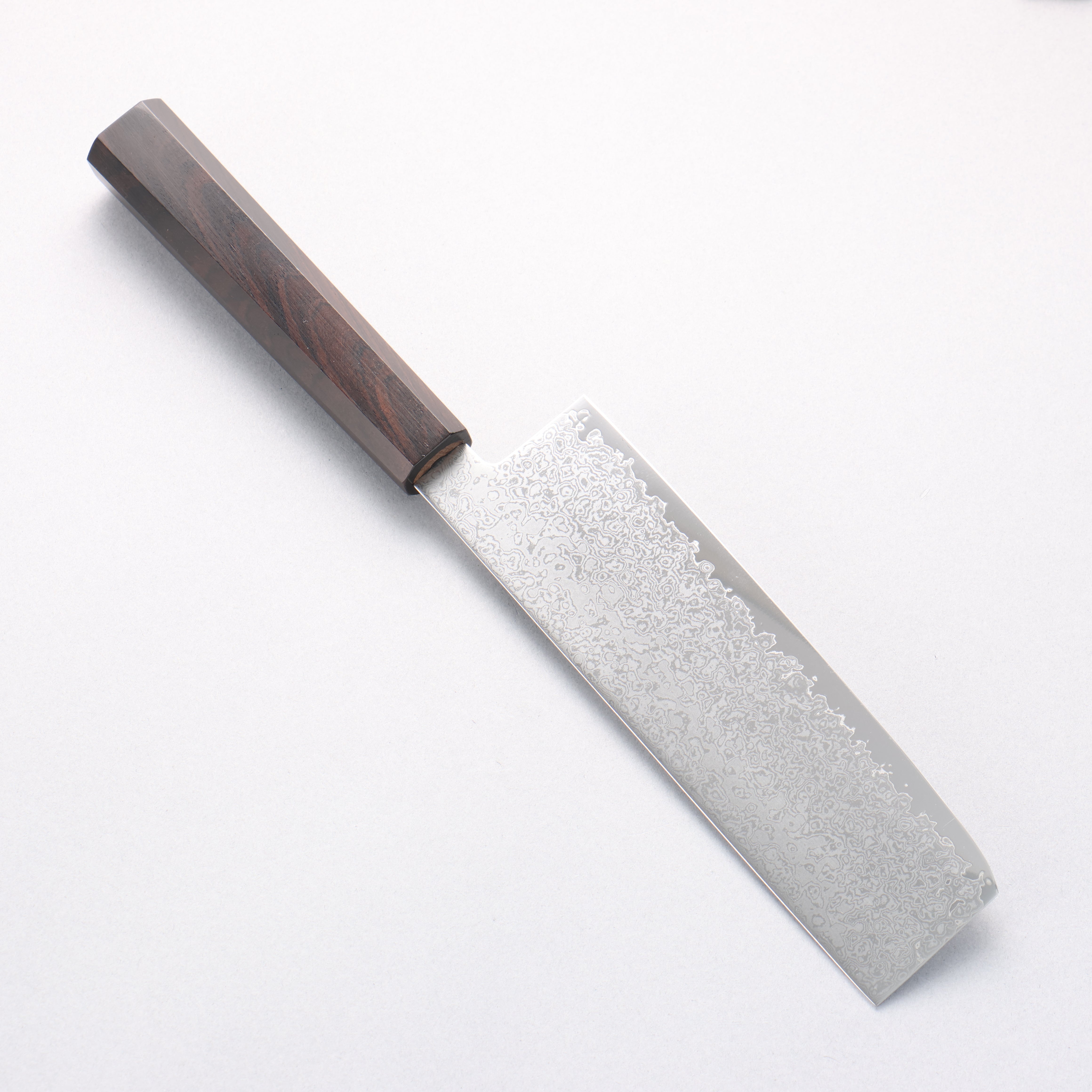 Kanjyo VG10 Damascus Nakiri 175mm Ebony Wood Handle - Seisuke Knife