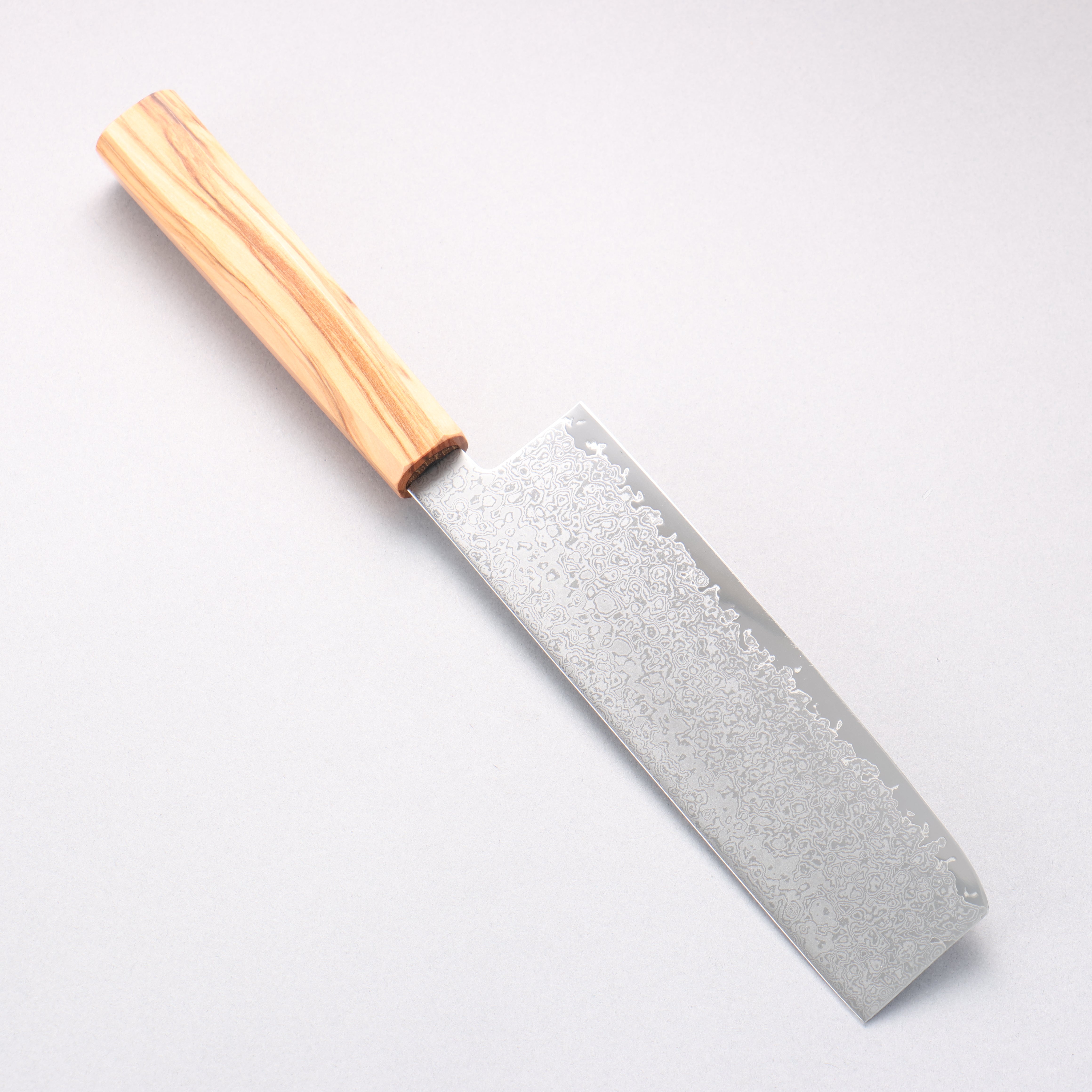 Kanjyo VG10 Damascus Nakiri 175mm Olive Wood Handle - Seisuke Knife
