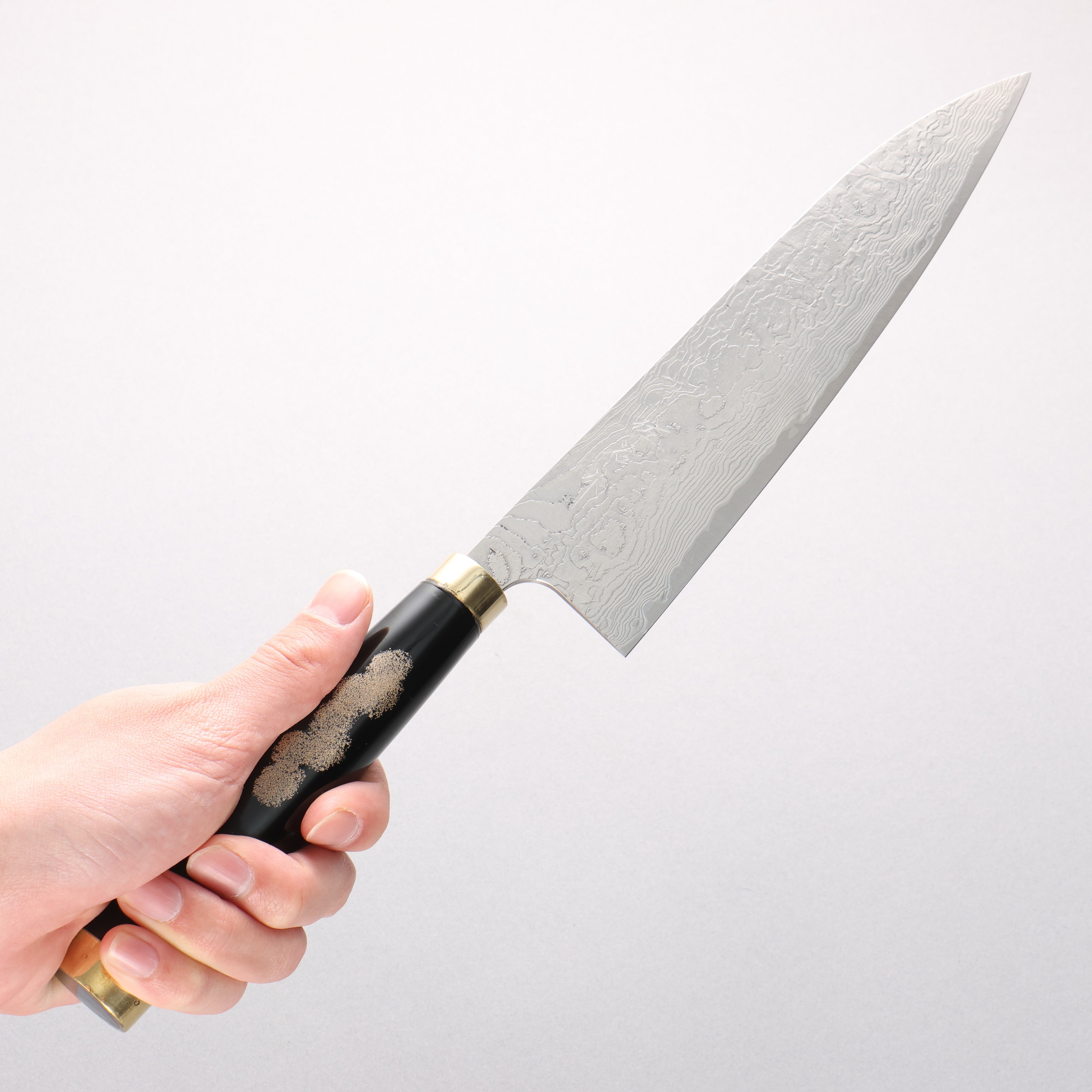 Takeshi Saji Maki-e Art Fujin & Raijin SG2 Diamond Finish Gyuto 210mm Maki-e Art Handle with Sheath - Seisuke Knife