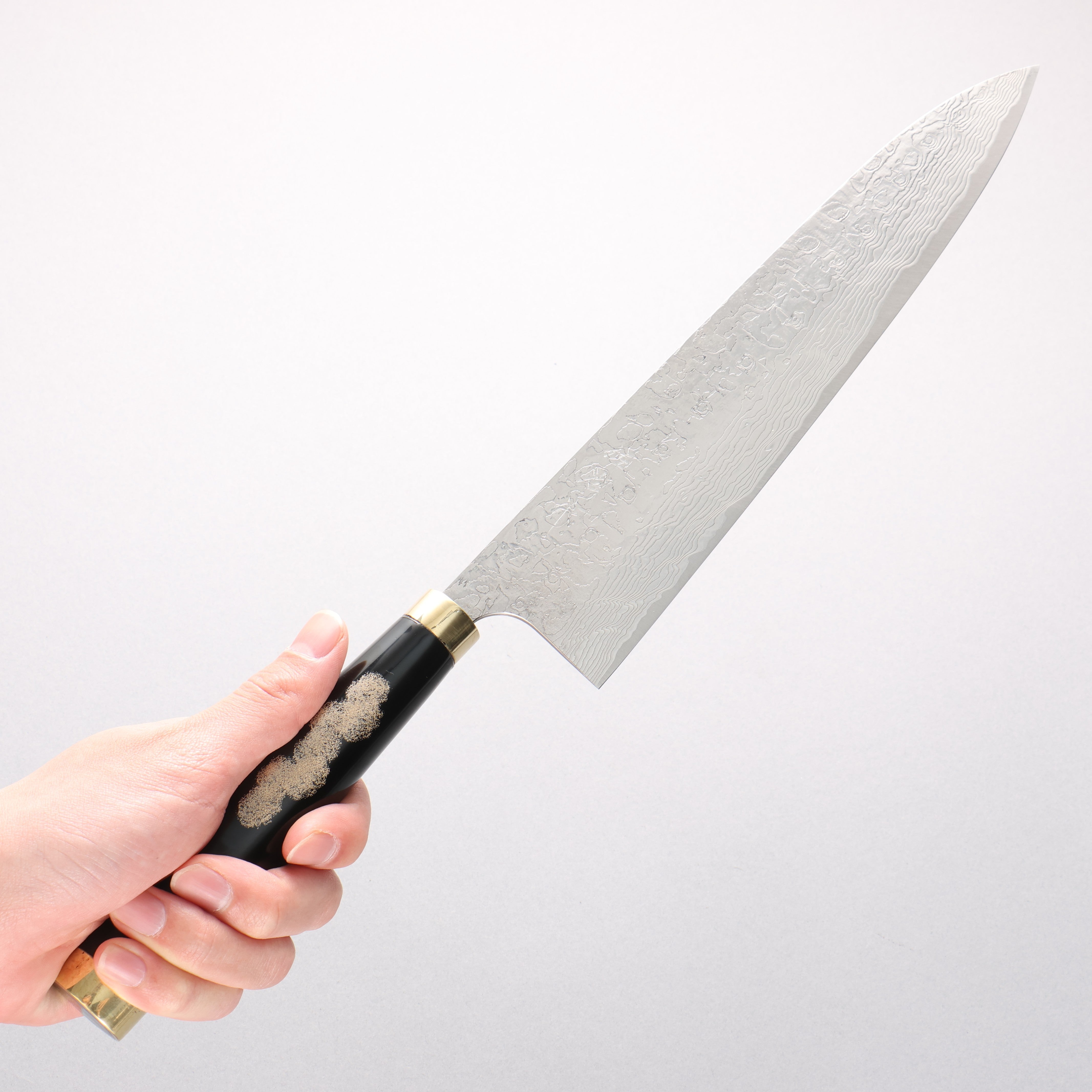 Takeshi Saji Maki-e Art Fujin & Raijin SG2 Diamond Finish Gyuto 240mm Maki-e Art Handle with Sheath - Seisuke Knife