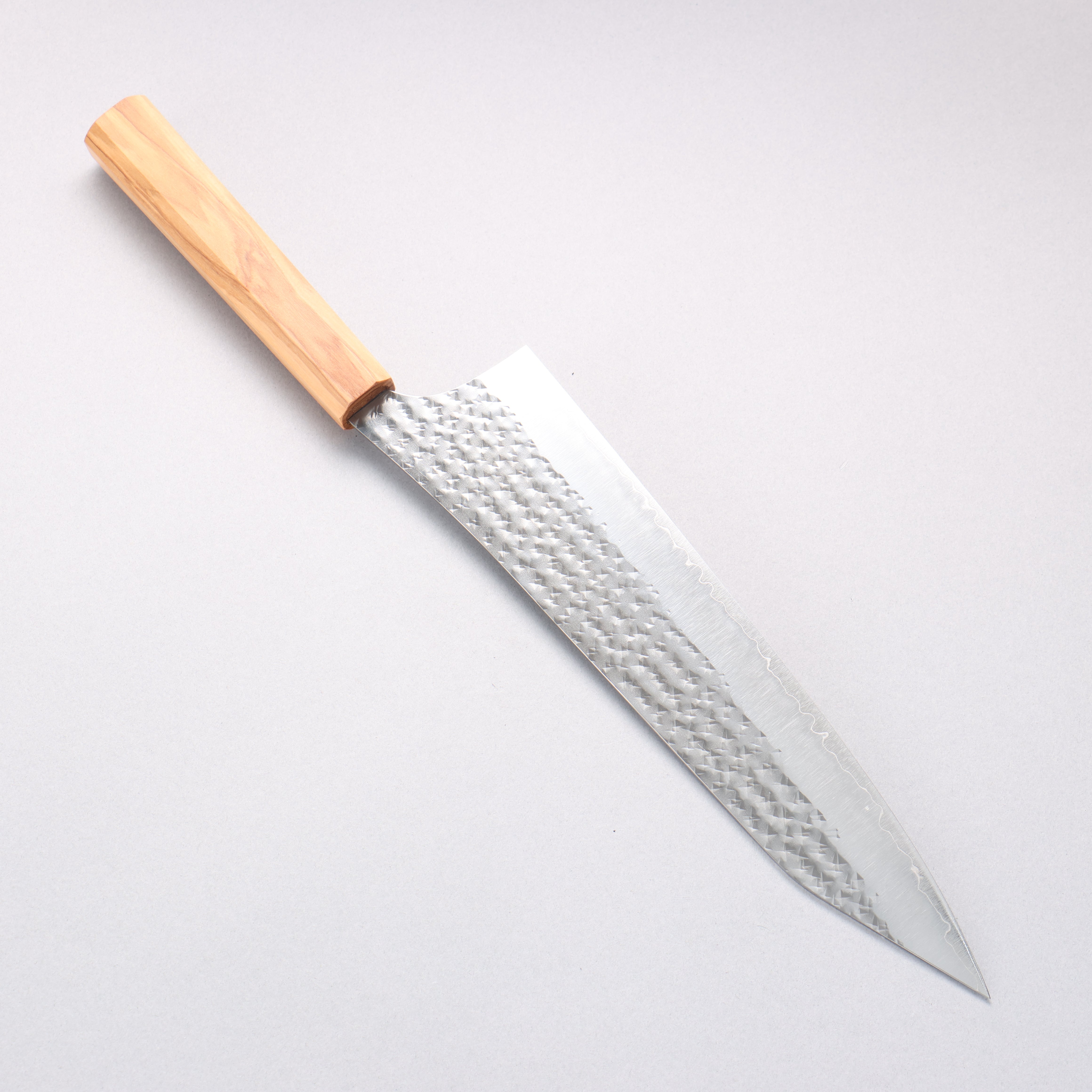 Yu Kurosaki Senko Ei SG2 Hammered Gyuto 240mm Olive Wood Handle - Seisuke Knife