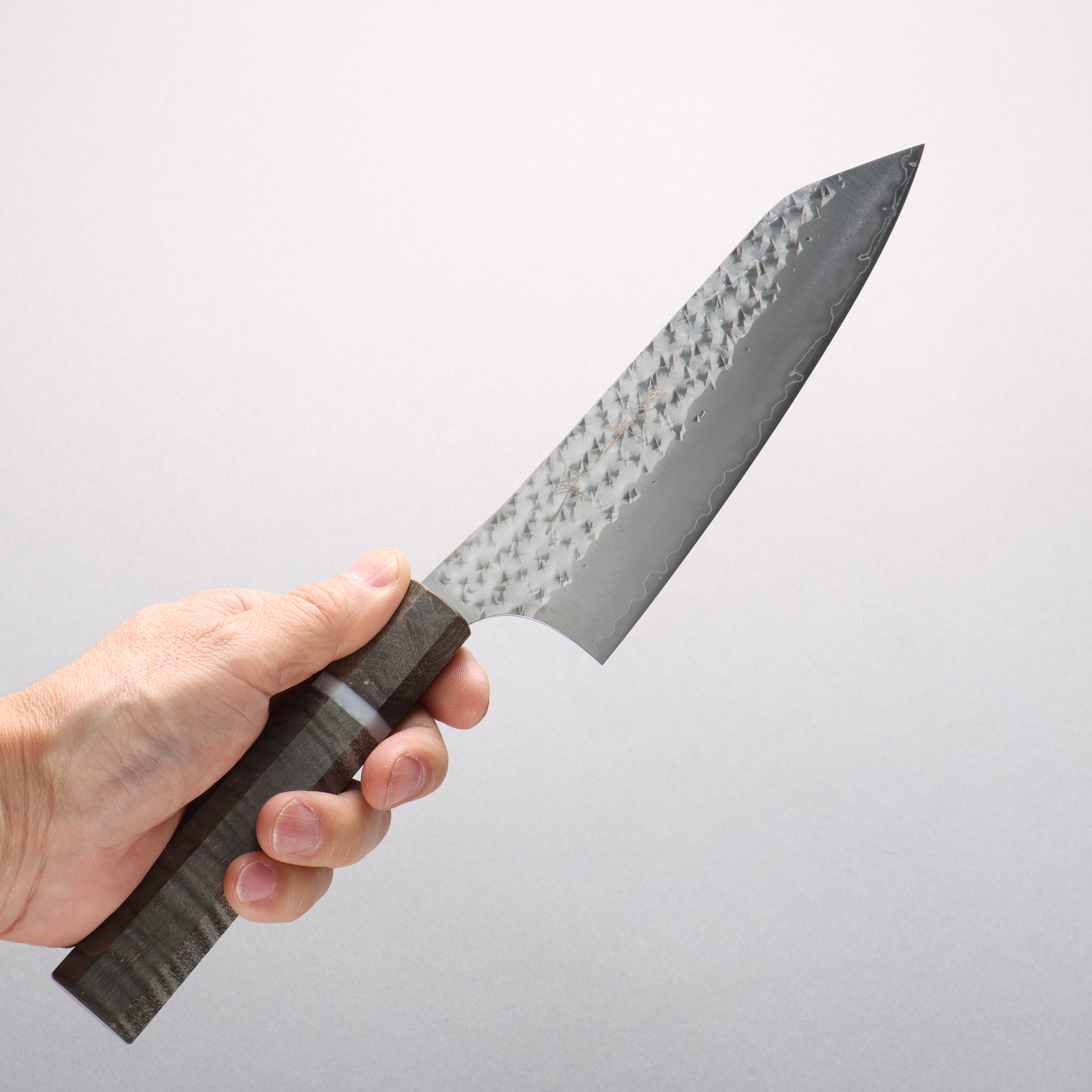 Yu Kurosaki Senko Ei SG2 Hammered Bunka 170mm Stabilized Burl & White Ring Handle - Seisuke Knife