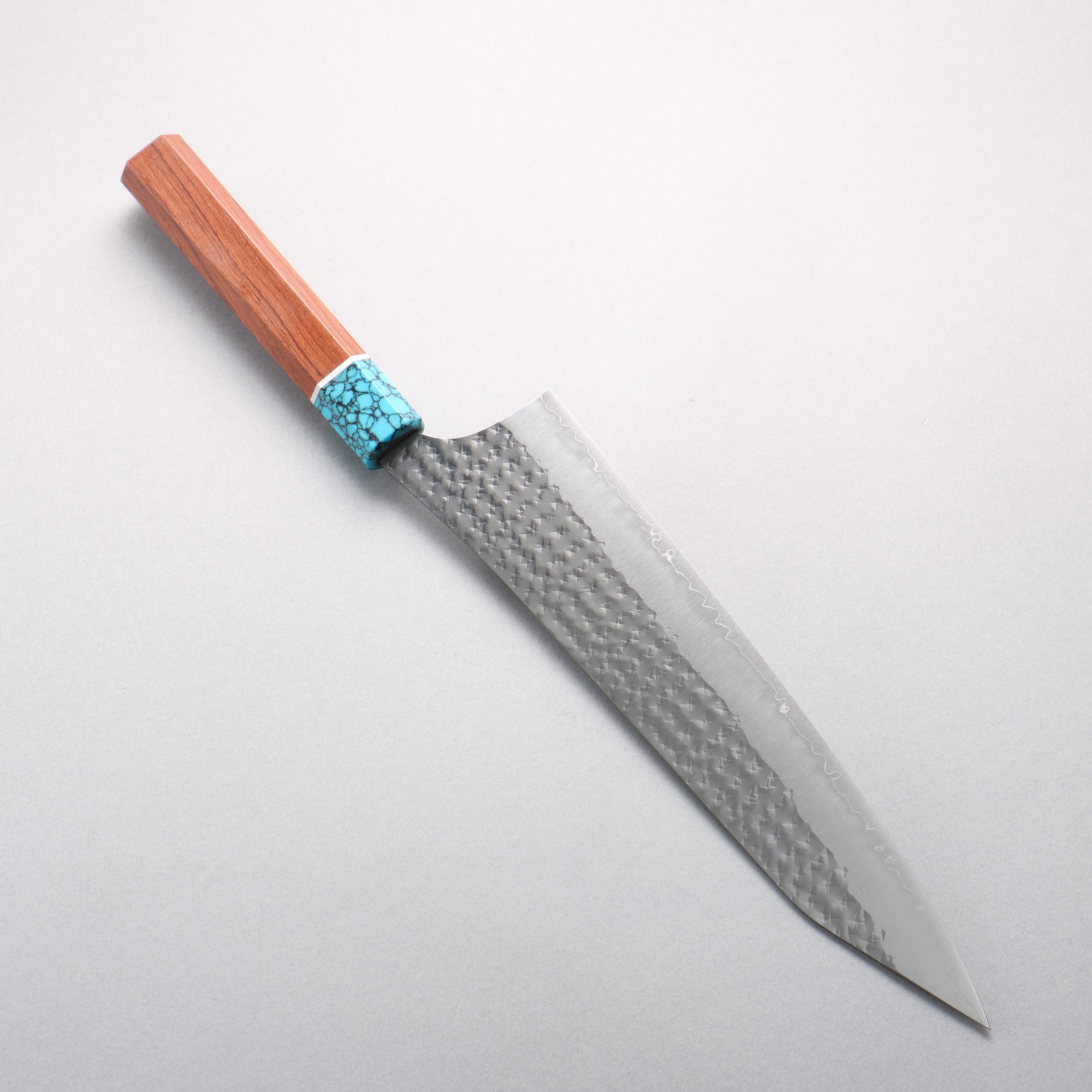 Yu Kurosaki Senko Ei SG2 Hammered Gyuto 240mm Rosewood & Turquoise Handle - Seisuke Knife