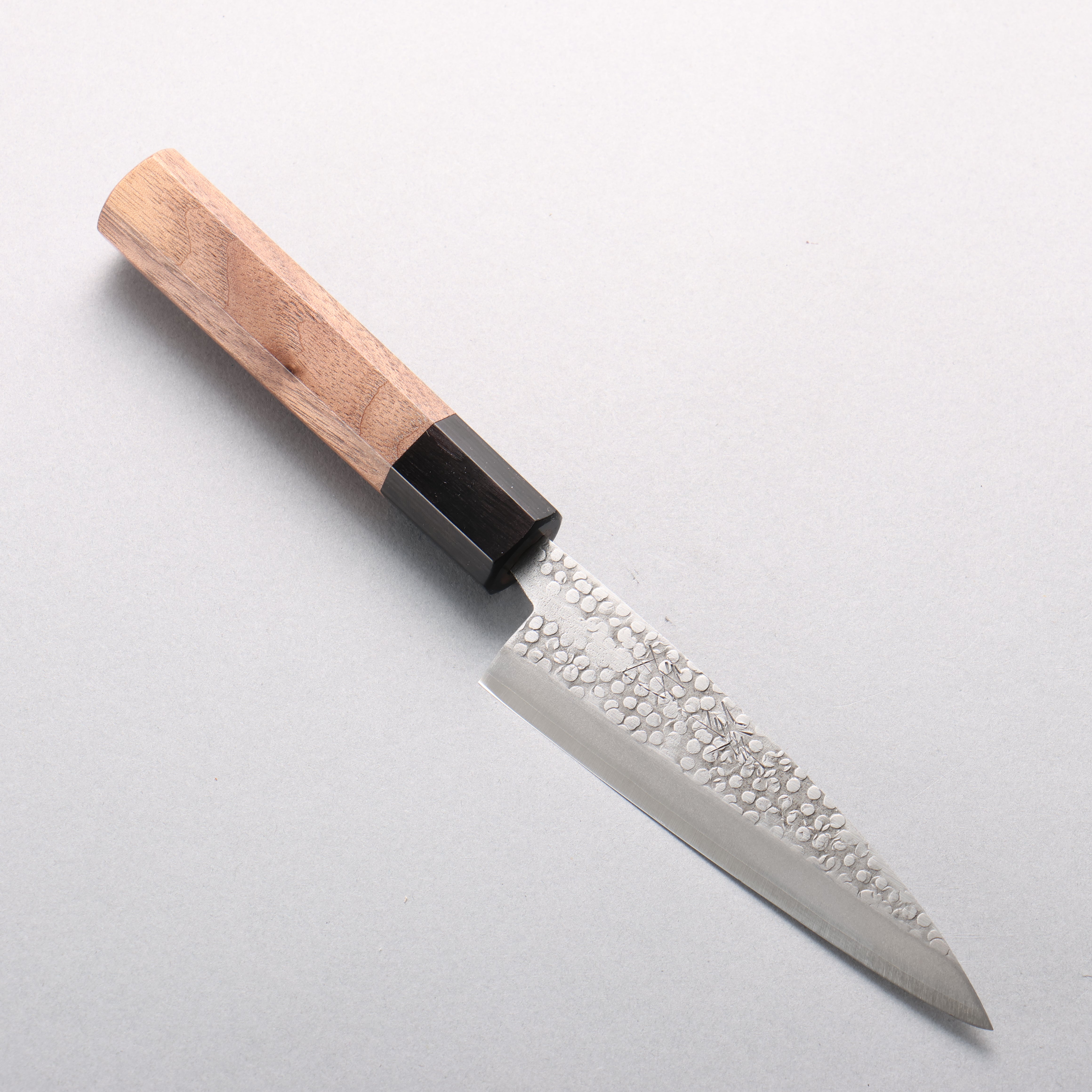 Seisuke Silver Steel No.3 Maru Hammered Petty-Utility 120mm Walnut Handle - Seisuke Knife