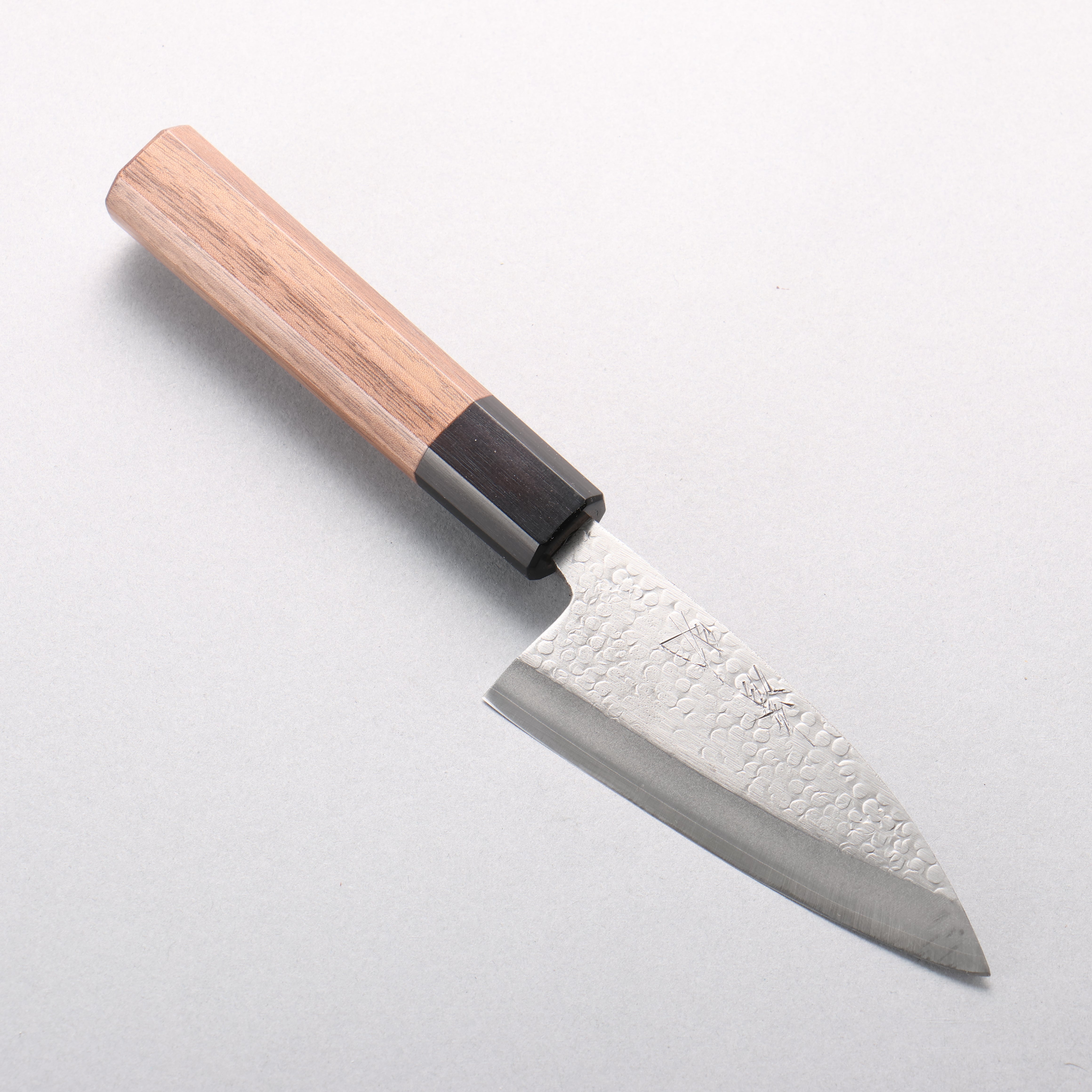 Seisuke Silver Steel No.3 Maru Hammered Ajikiri 105mm Walnut Handle - Seisuke Knife