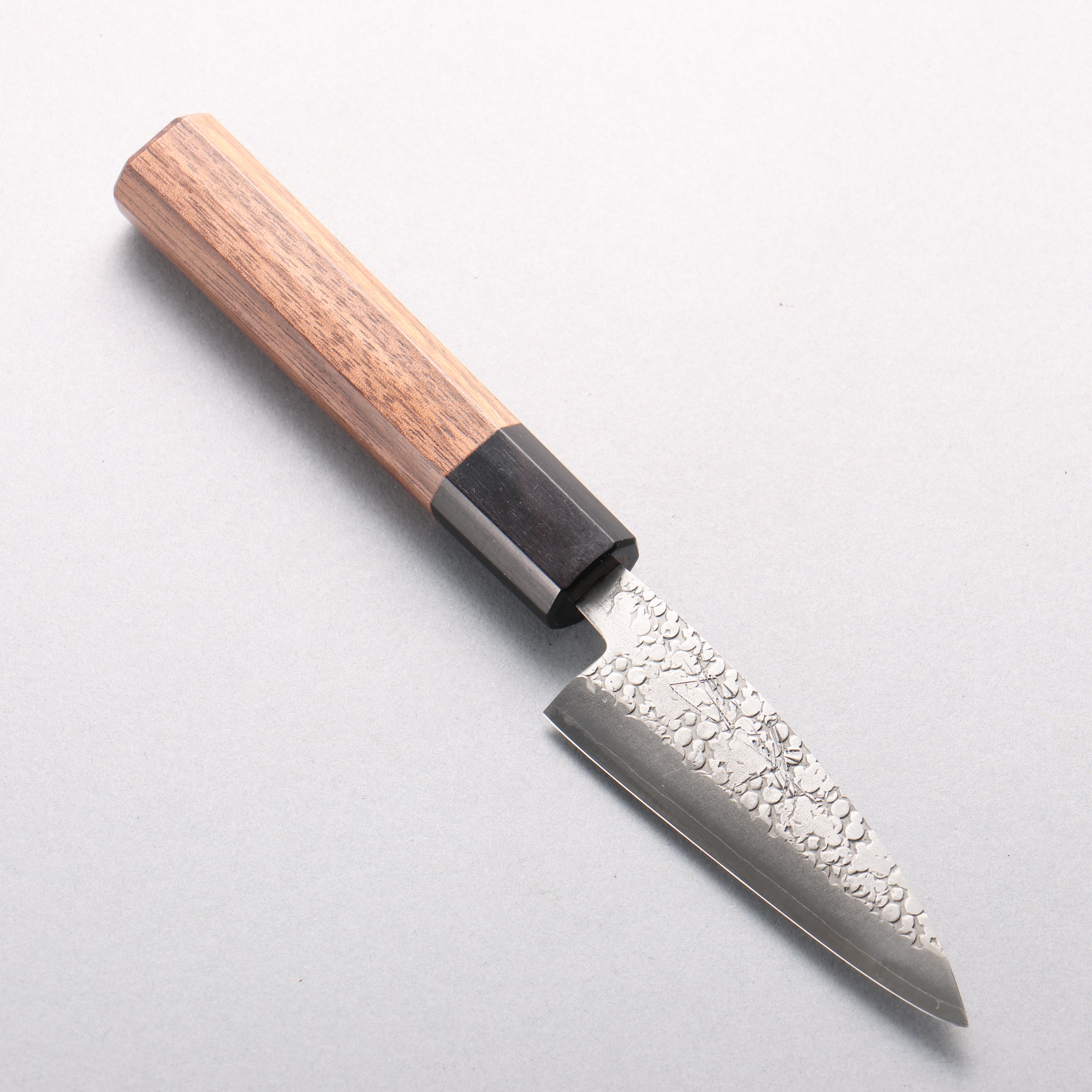 Seisuke Silver Steel No.3 Maru Hammered Ajikiri 90mm Walnut Handle - Seisuke Knife