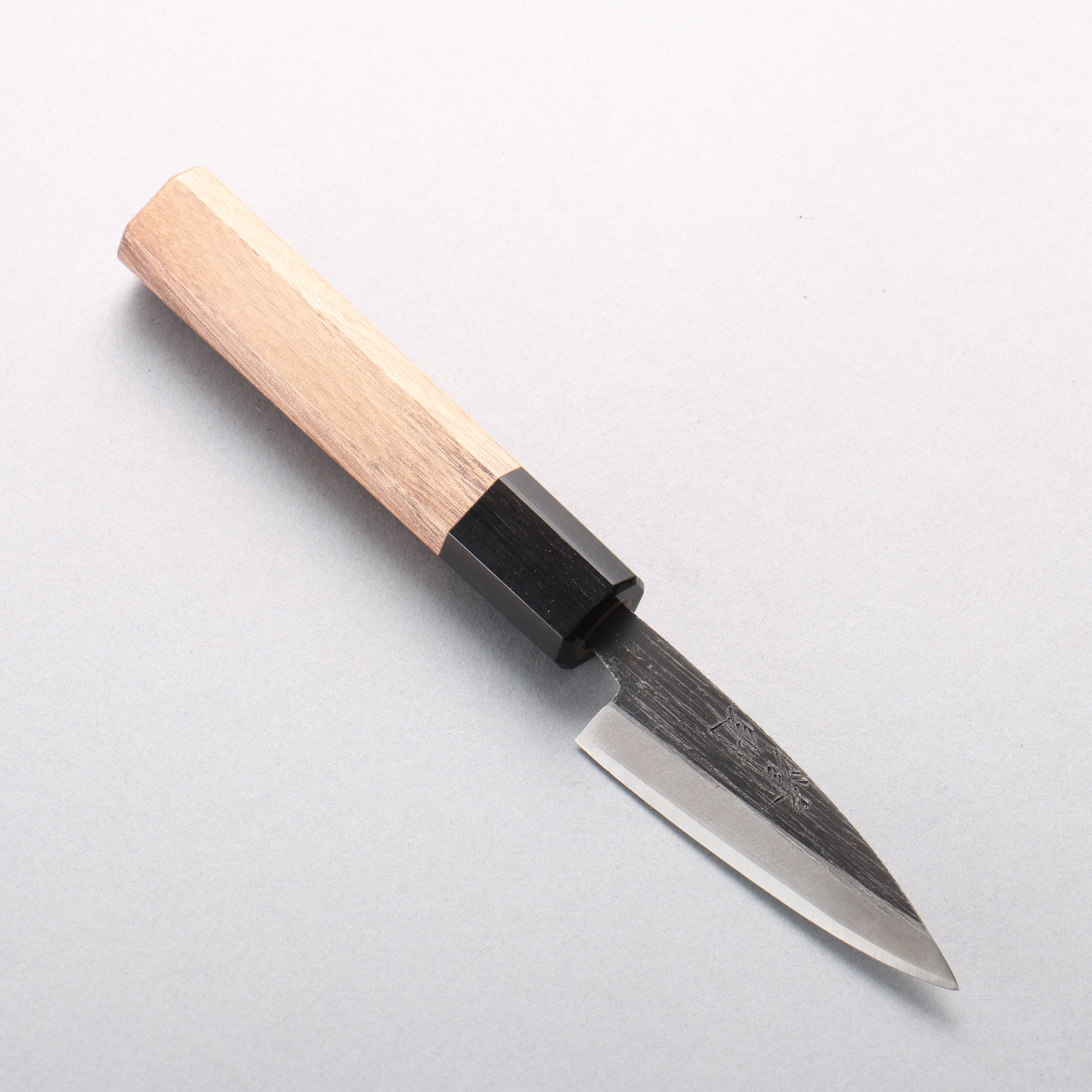 Seisuke Blue Steel No.2 Black Finished Ajikiri 75mm Walnut Handle - Seisuke Knife