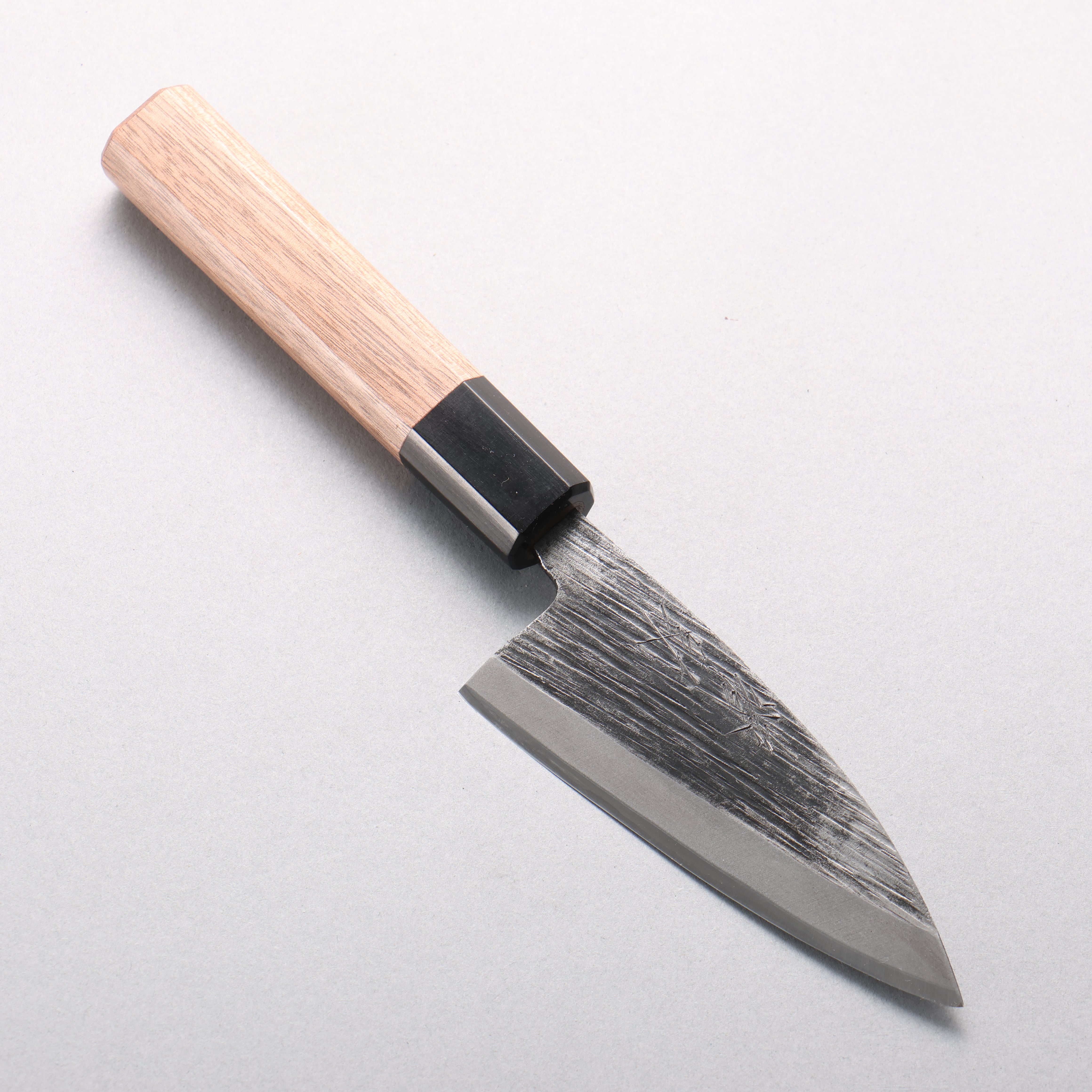 Seisuke Blue Steel No.2 Black Finished Ajikiri 105mm Walnut Handle - Seisuke Knife